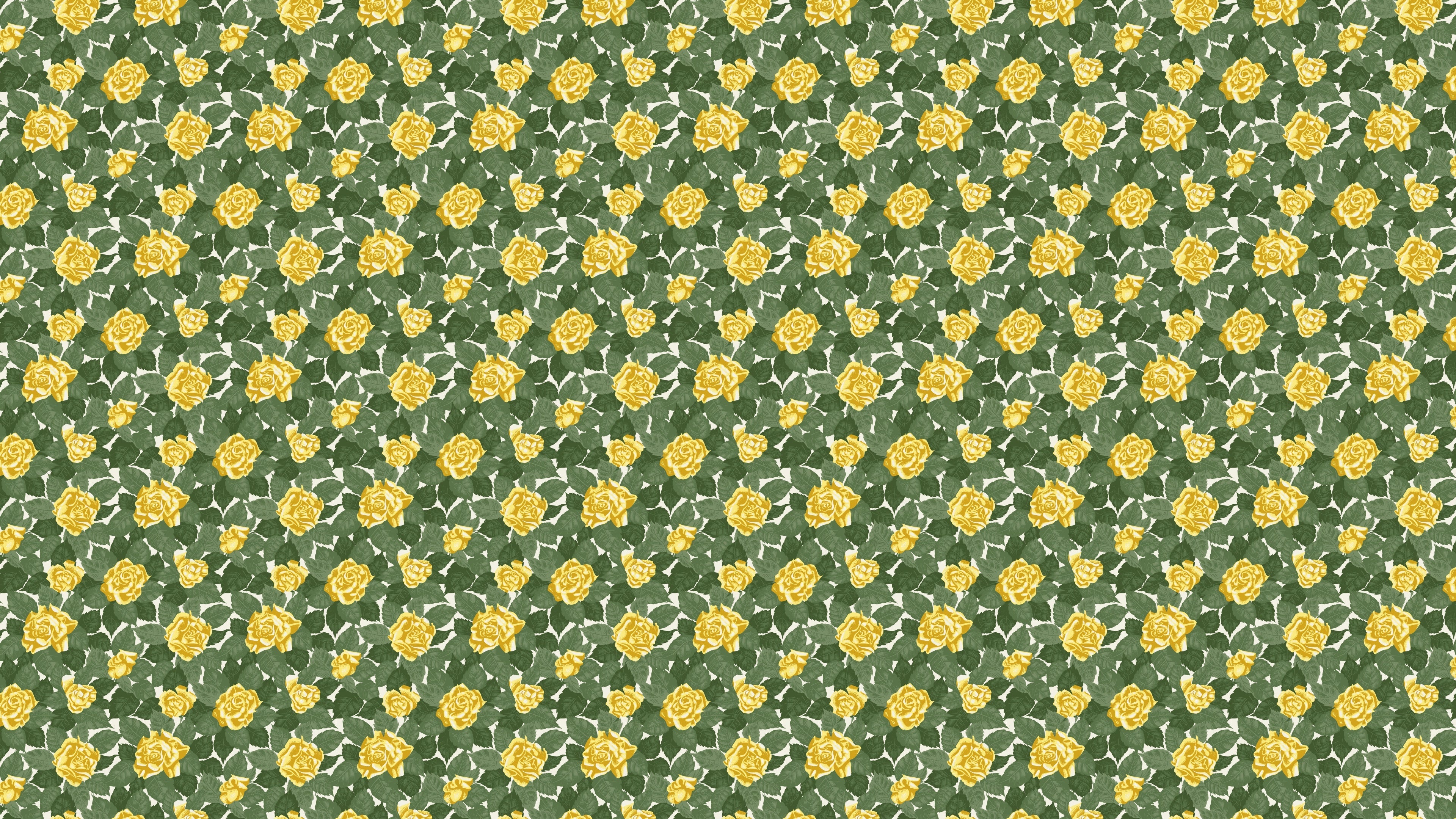 Gula Rosor - Tapet med klassiska rosor i varma gula toner