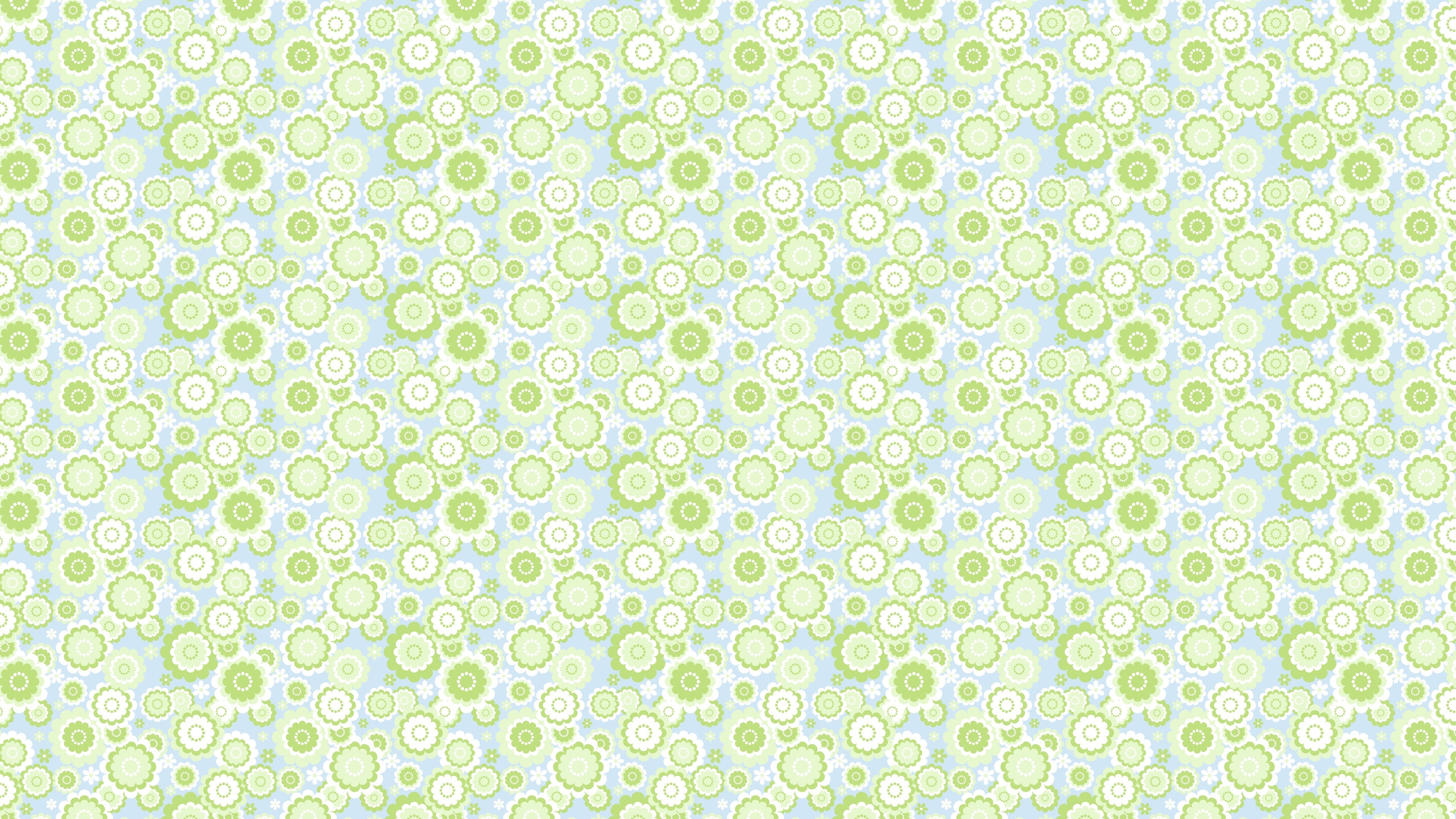 Retro Flowers - Grön