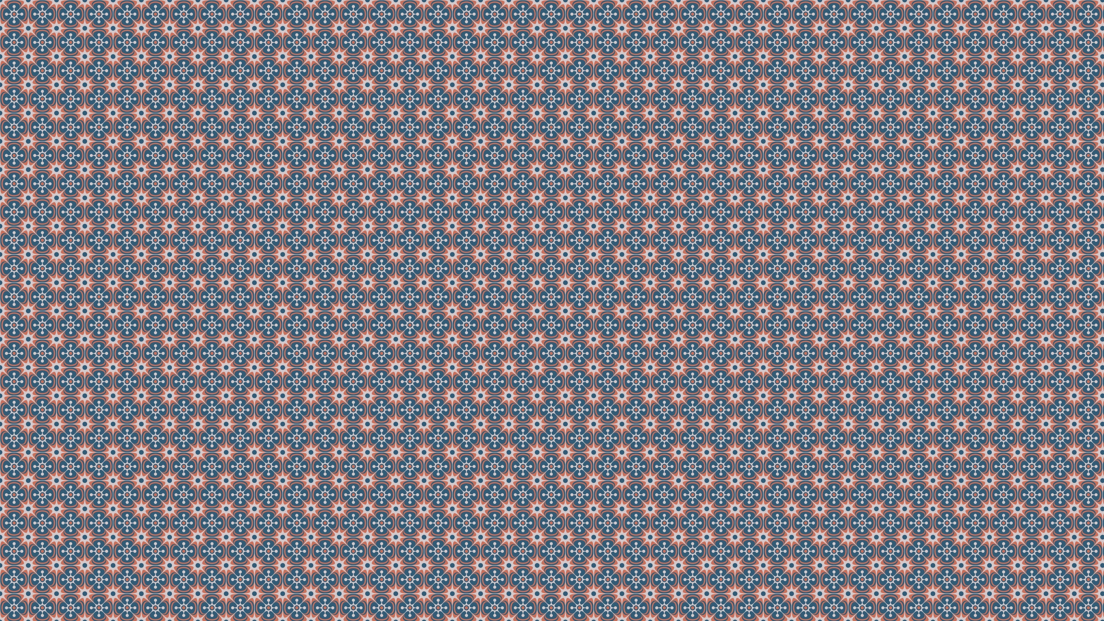 Tile Flowers - Blå-Röd