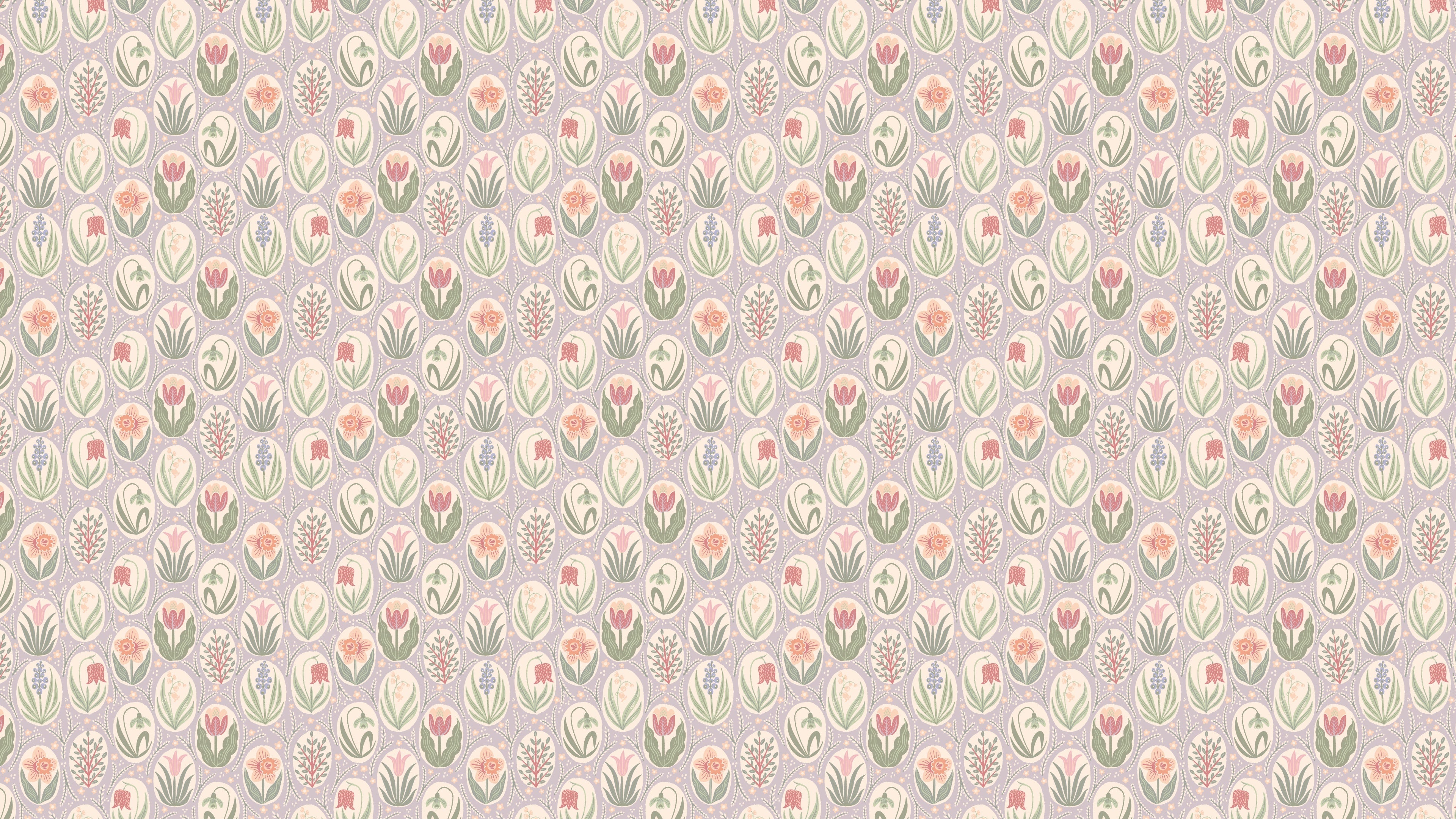 Vårrabatt Lilac - Blommig tapet med vårens fräschör