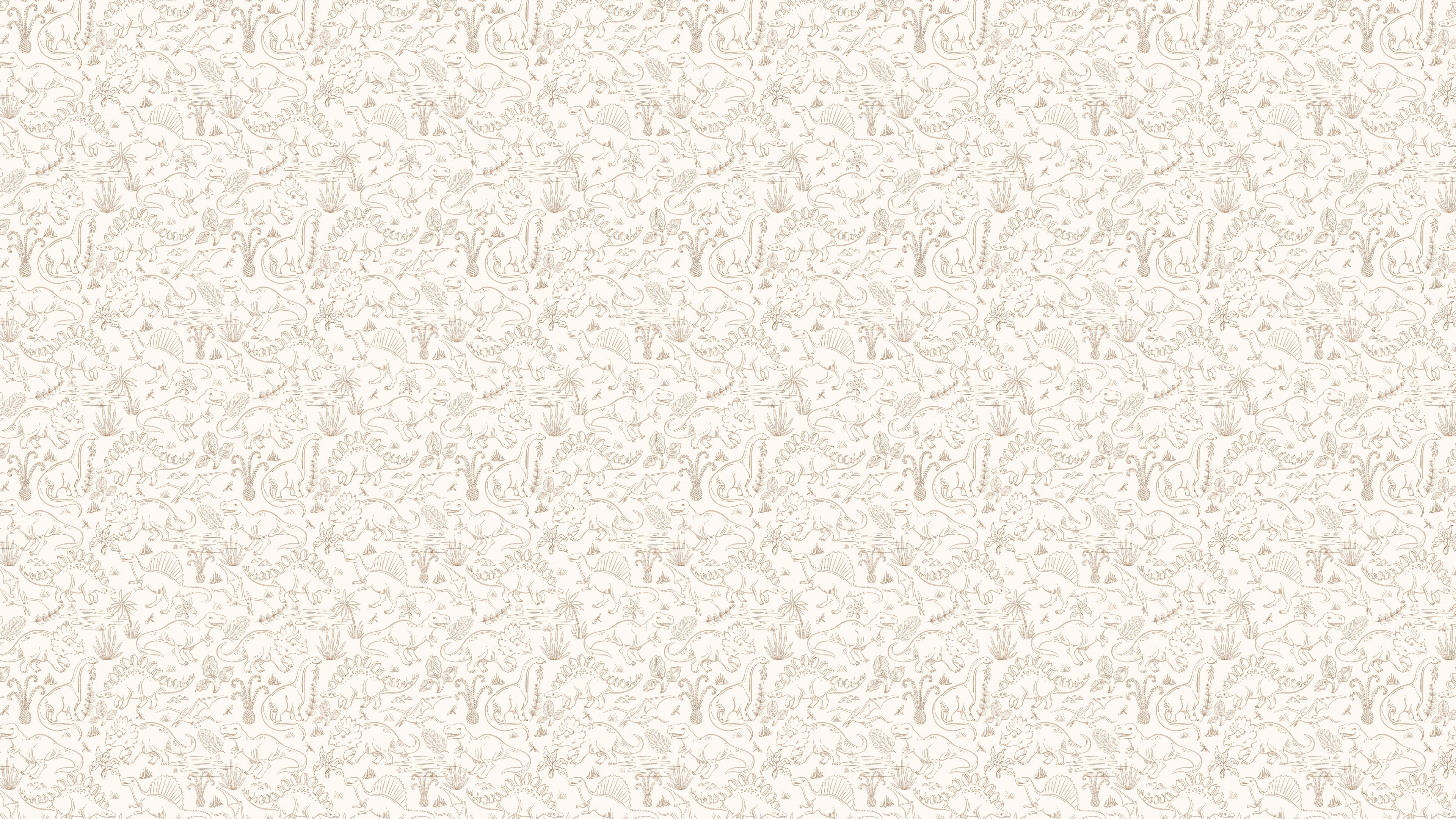 Watercolor Dino Safari - Beige