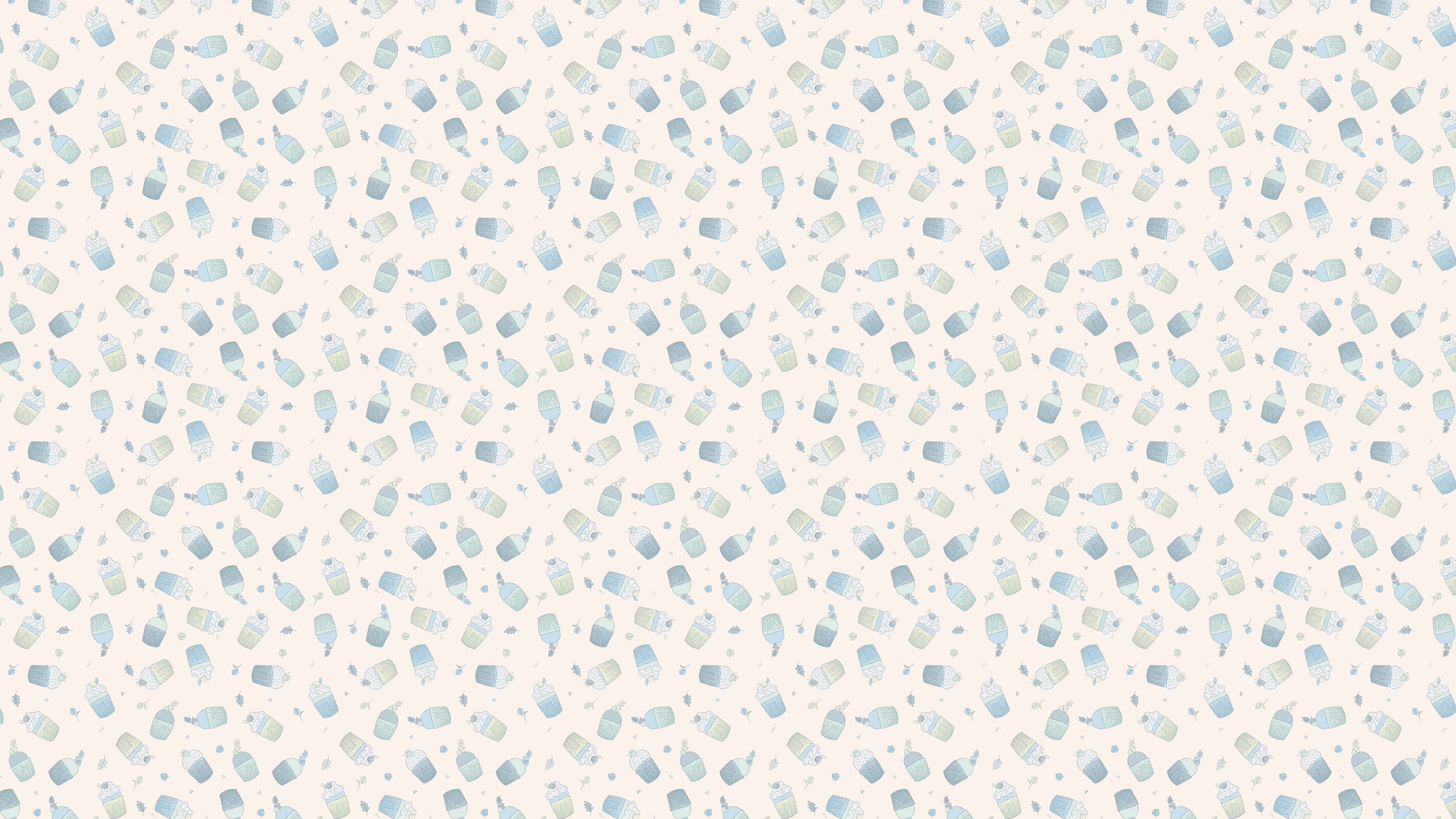 Reval Wallpaper Cupcakes - Blå – Söt barntapet med flygande cupcakes – högkvalitativ tapet för en personlig och harmonisk ...