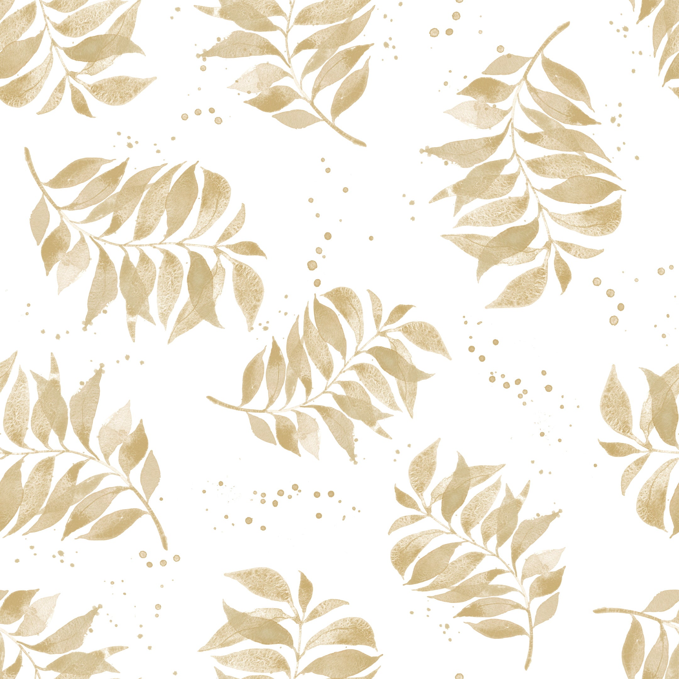 Watercolor Palm Toss - Wheat