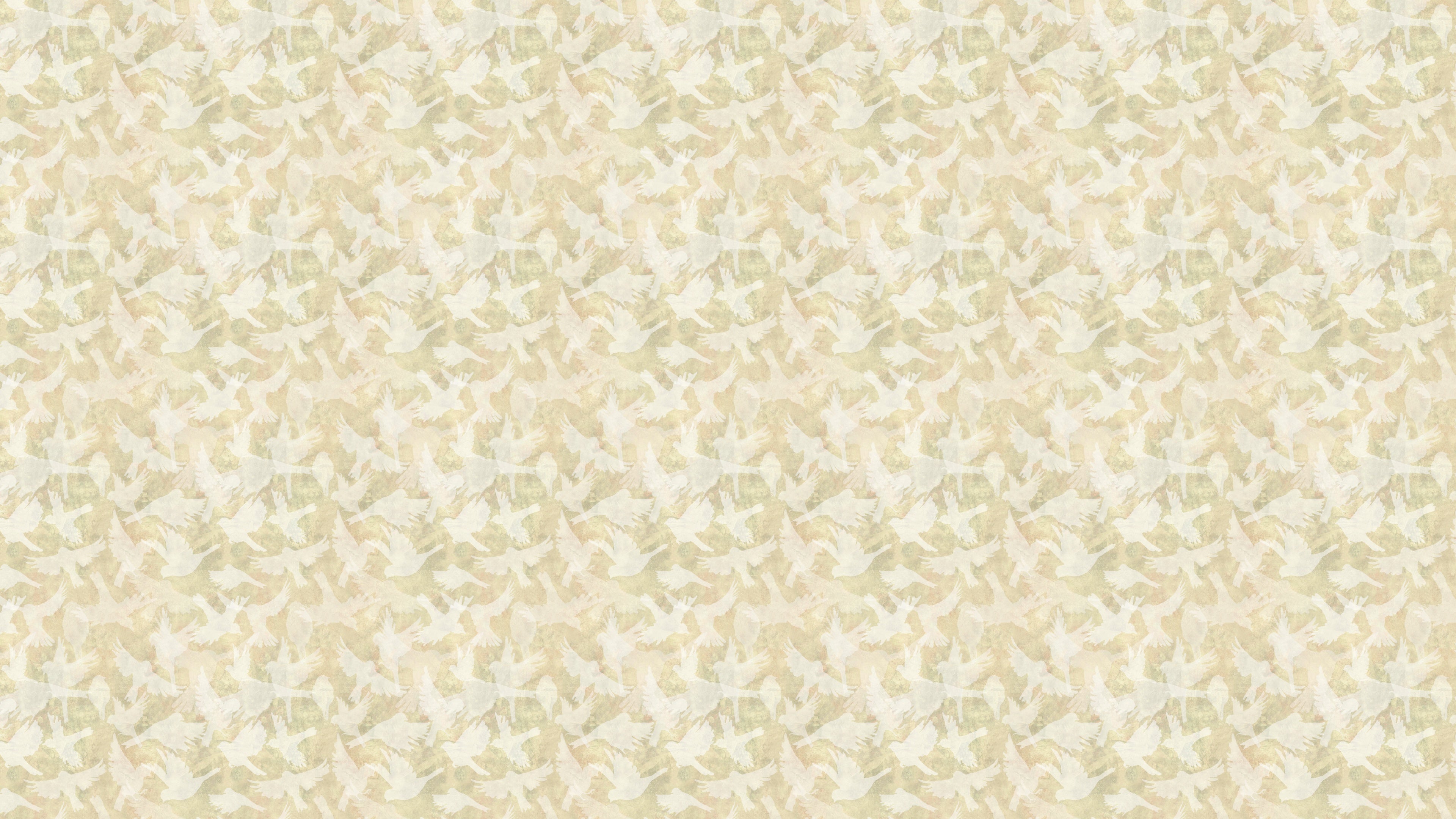 Fåglar - Wheat - Ljus gul tapet med fågelmotiv i skandinavisk design