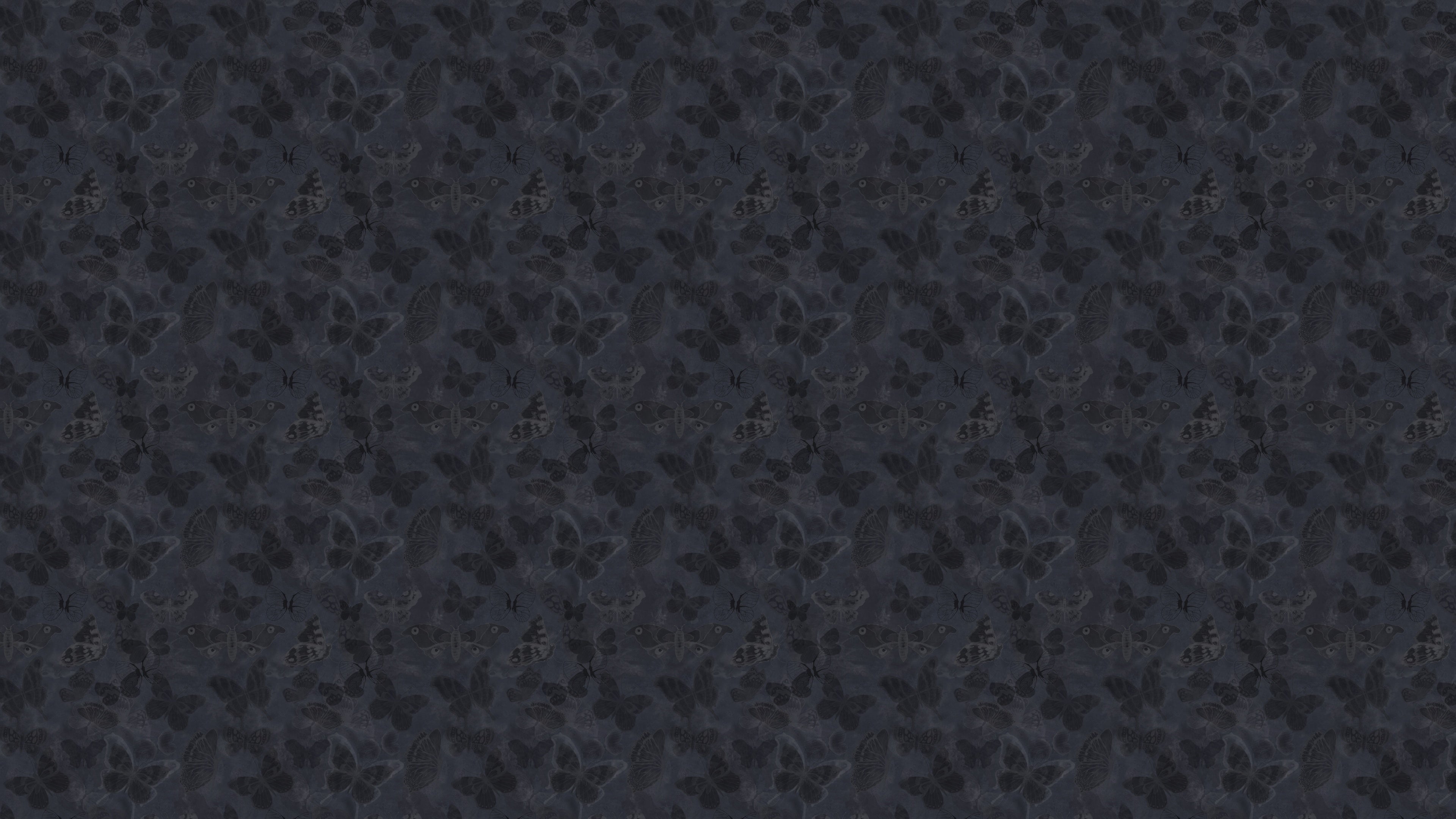 Mariposa - Charcoal - tapet med fjärilar mot mörk bakgrund