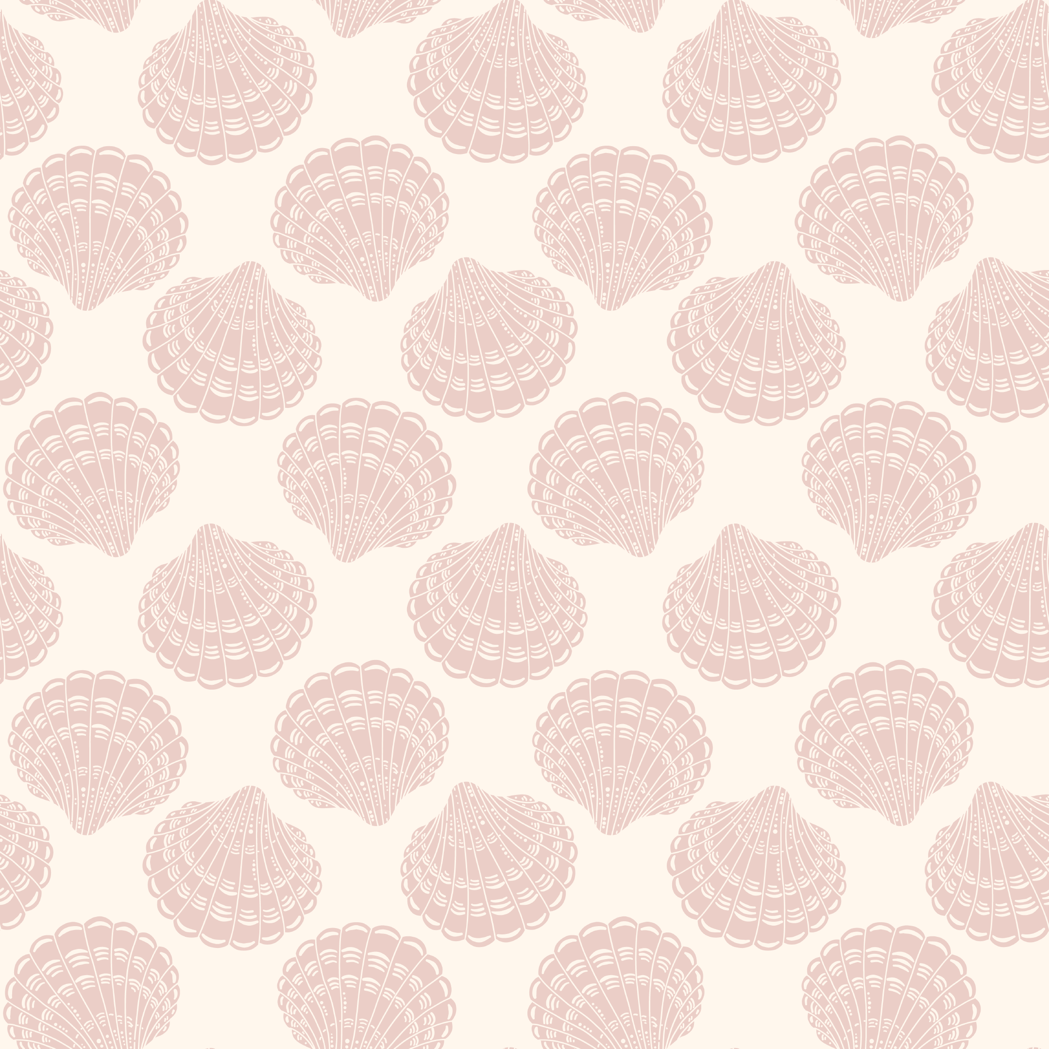 Vongole - Light Pink - Elegant tapet med musselskal i pastellrosa