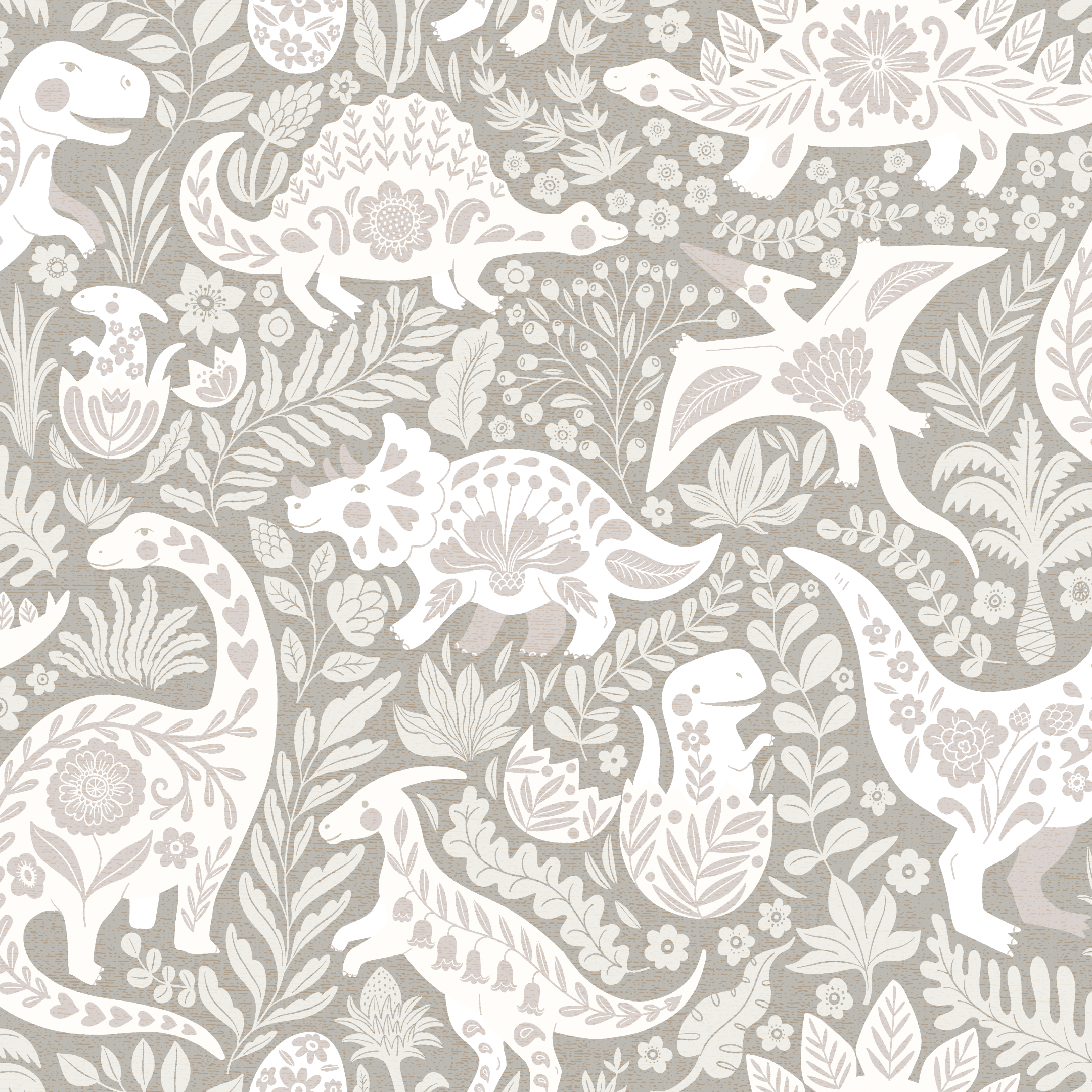 People art dinosaurs - half drop - rock