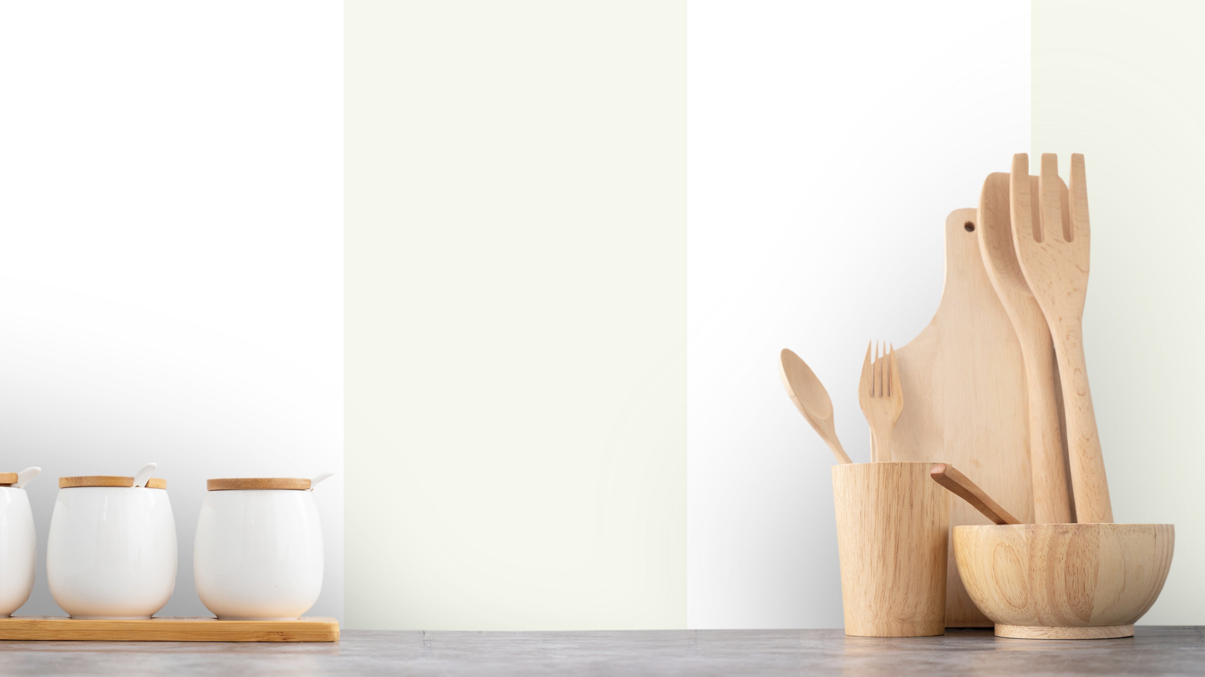 Big Stripes - Vit/Bomull - Klassisk randig tapet i vitt och beige