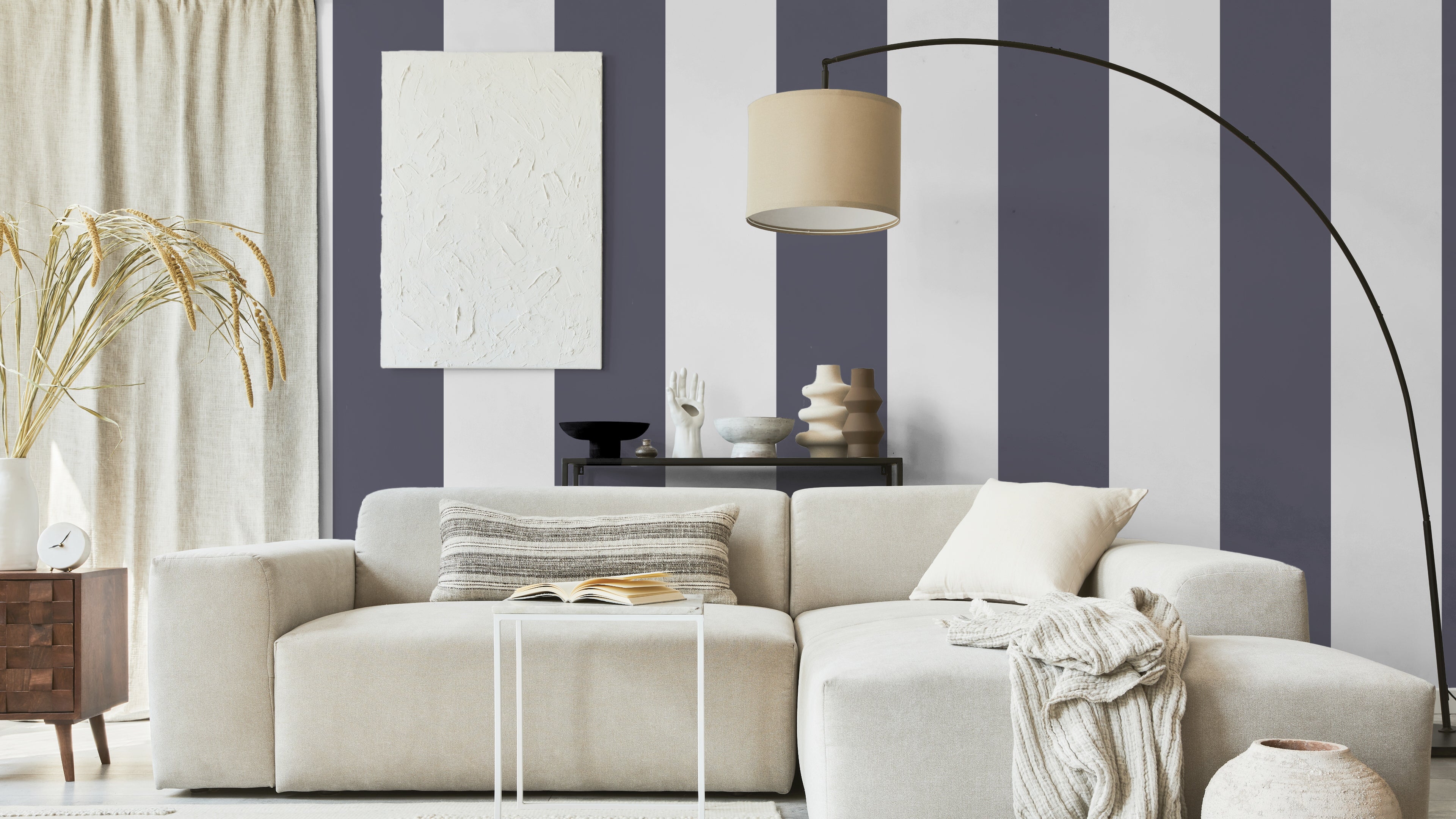 Big Stripes - Vit/Lila