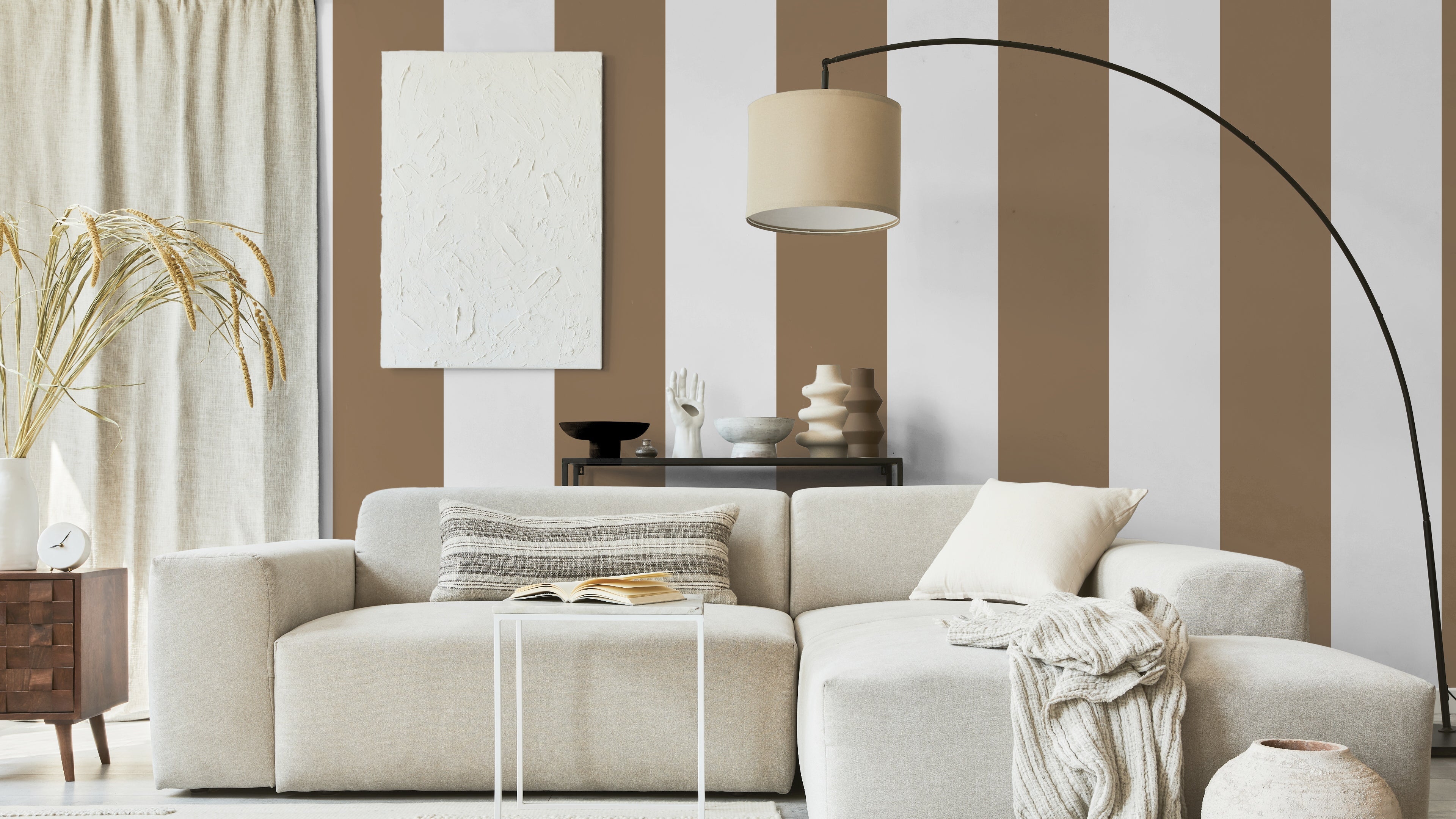 Big Stripes - Vit/Terracottaröd