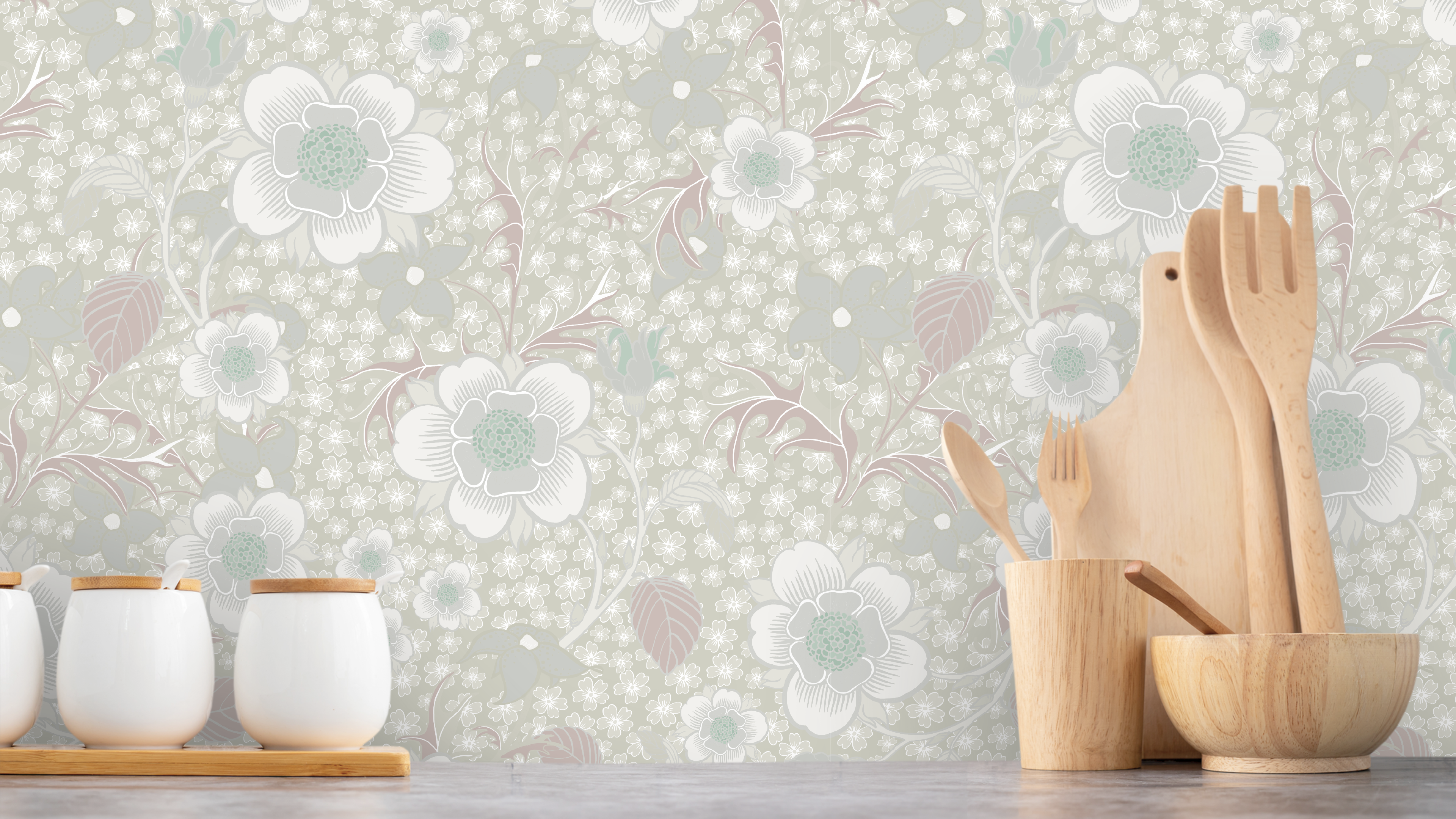 Springtime - Ljusrosa - Romantisk blommig tapet för sovrum