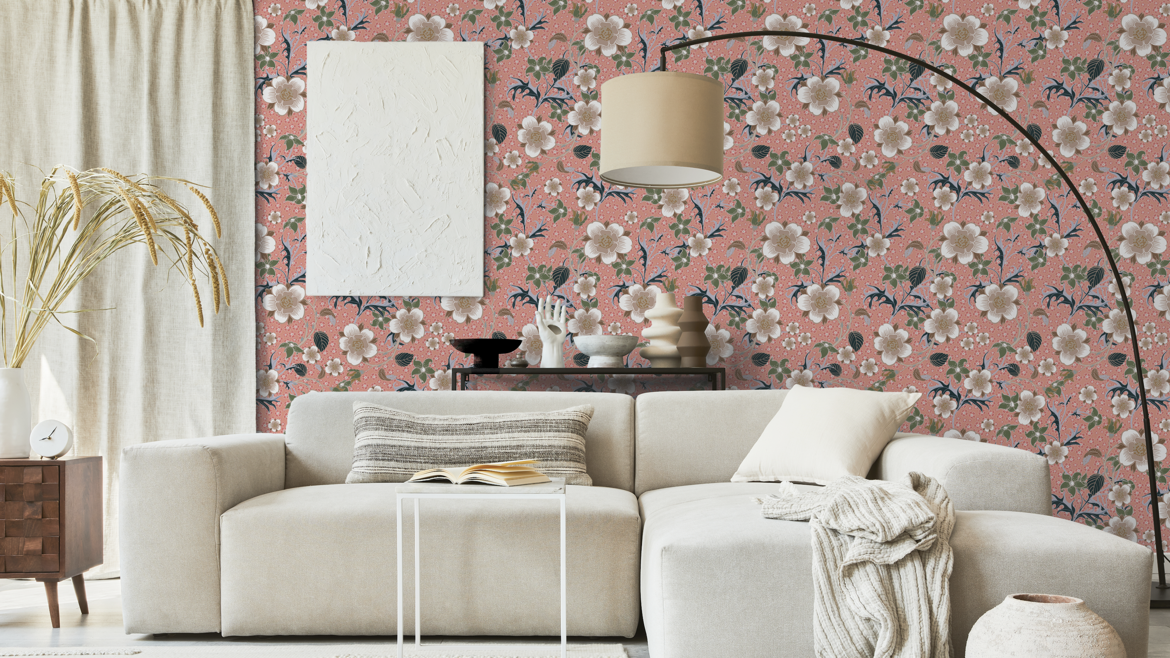 Springtime - Gammelrosa - Färgglad blommig tapet för alla rum