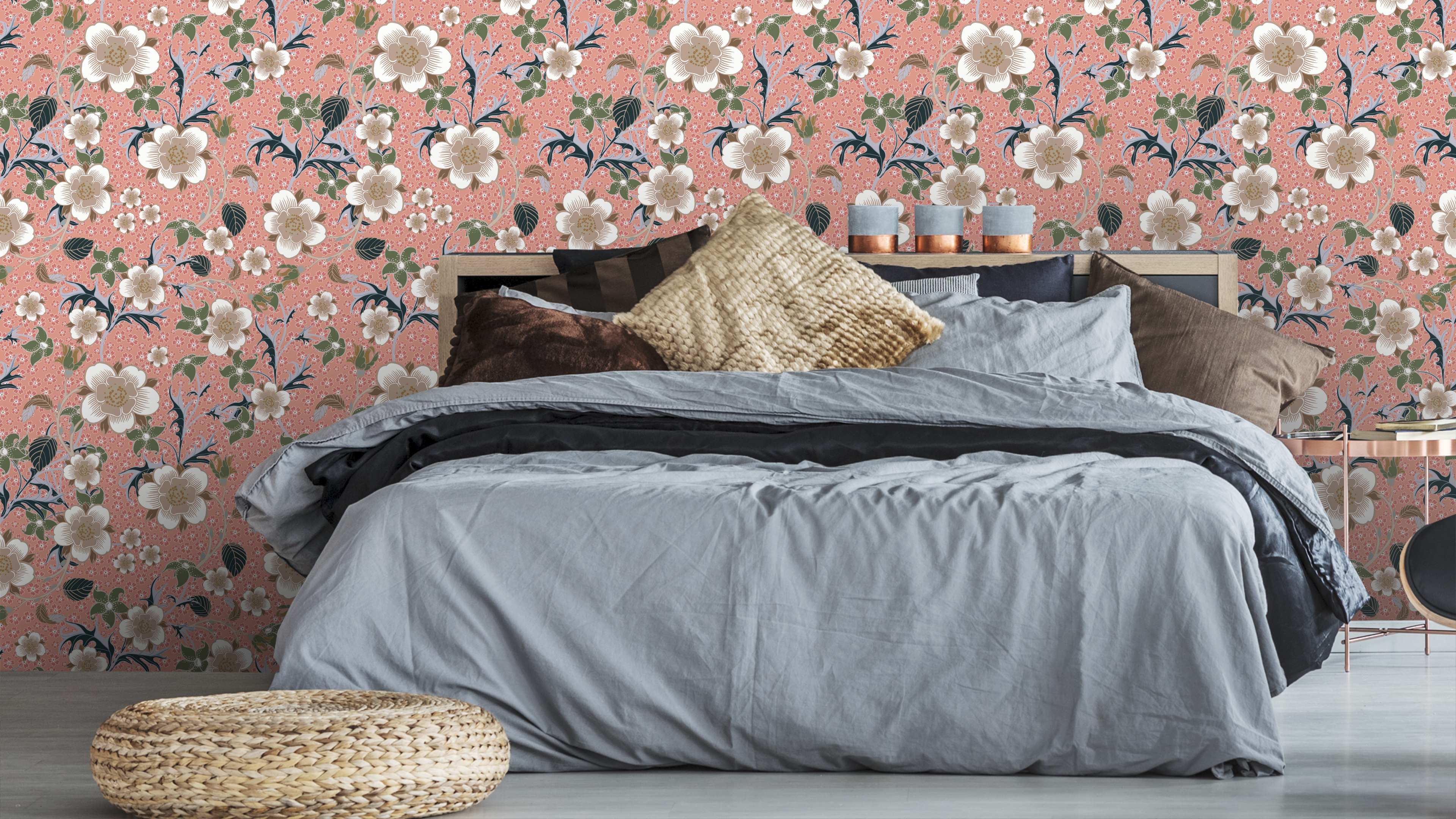 Springtime - Gammelrosa - Färgglad blommig tapet för alla rum
