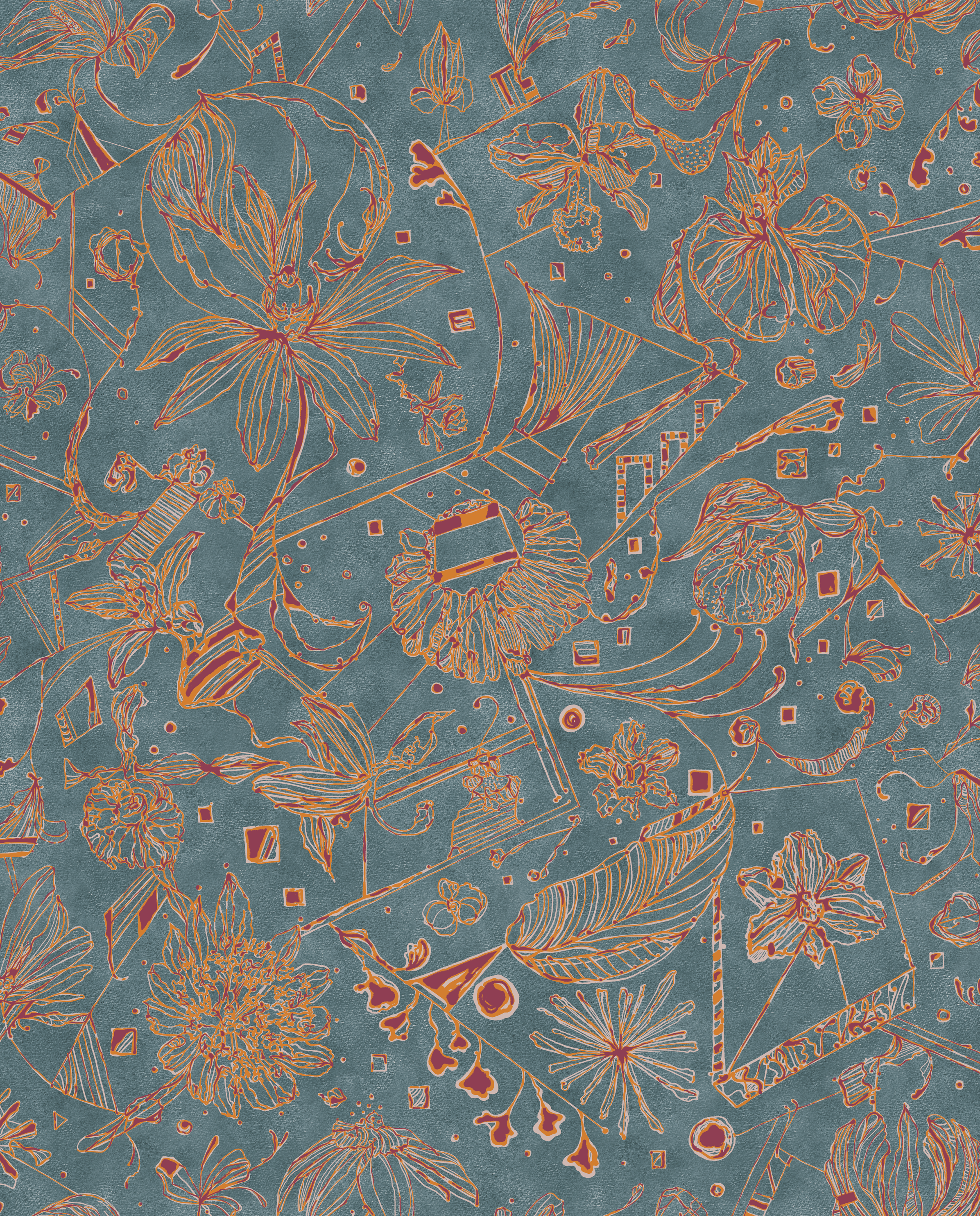 Floralies - Blå grapefrukt – Abstrakt konst för moderna hem