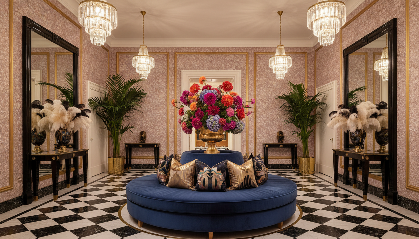 Floralies - Rosa – Elegant tapet med abstrakt konst i mjuka rosa toner