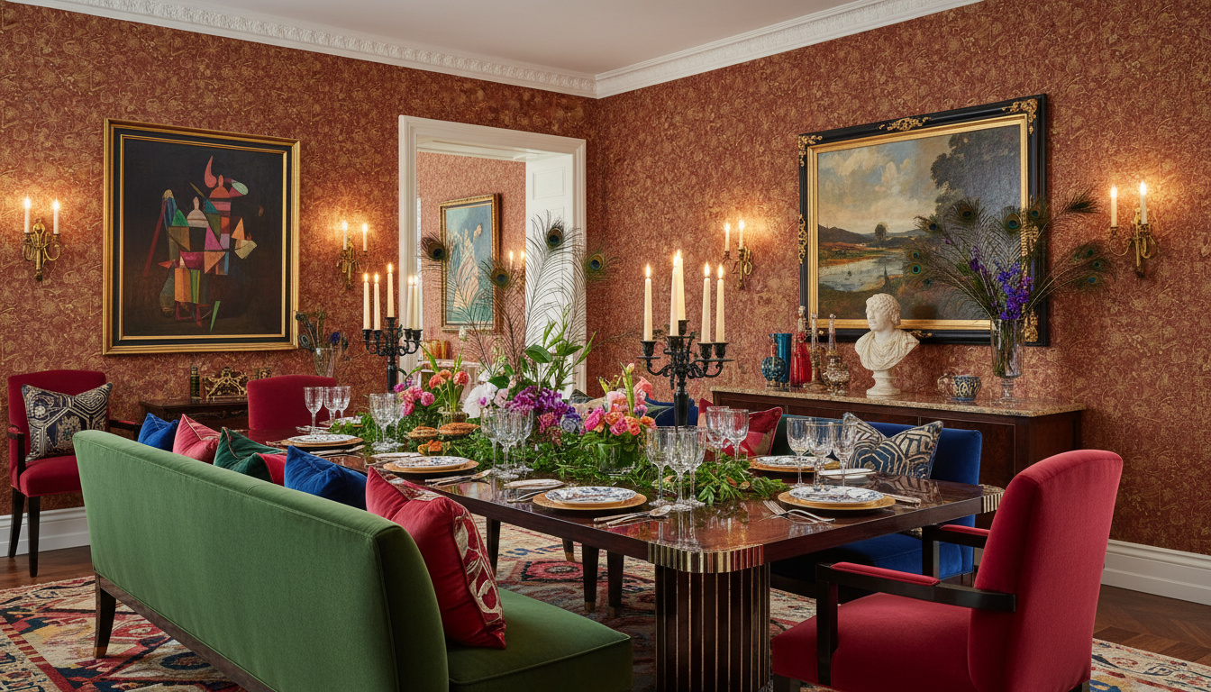 Floralies - Bärnsten – Elegant tapet med abstrakt konst i varma bärnstenstoner