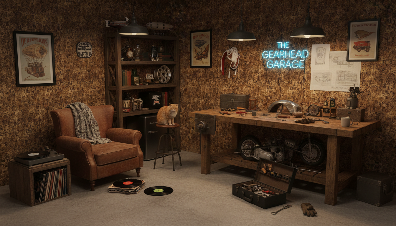 Steampunk - Industriell tapet med kugghjul och mekaniska detaljer