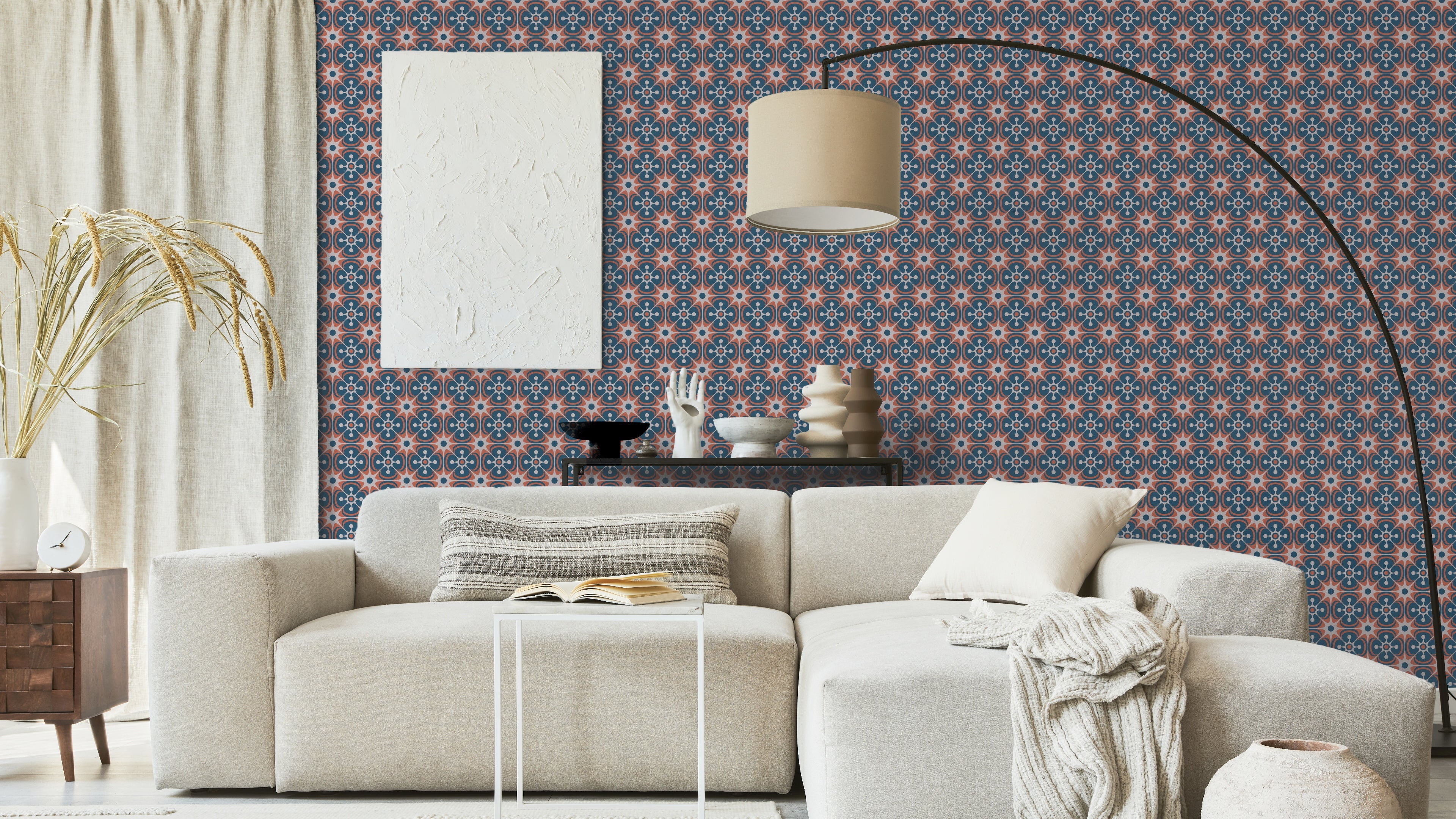 Tile Flowers - RednBlue