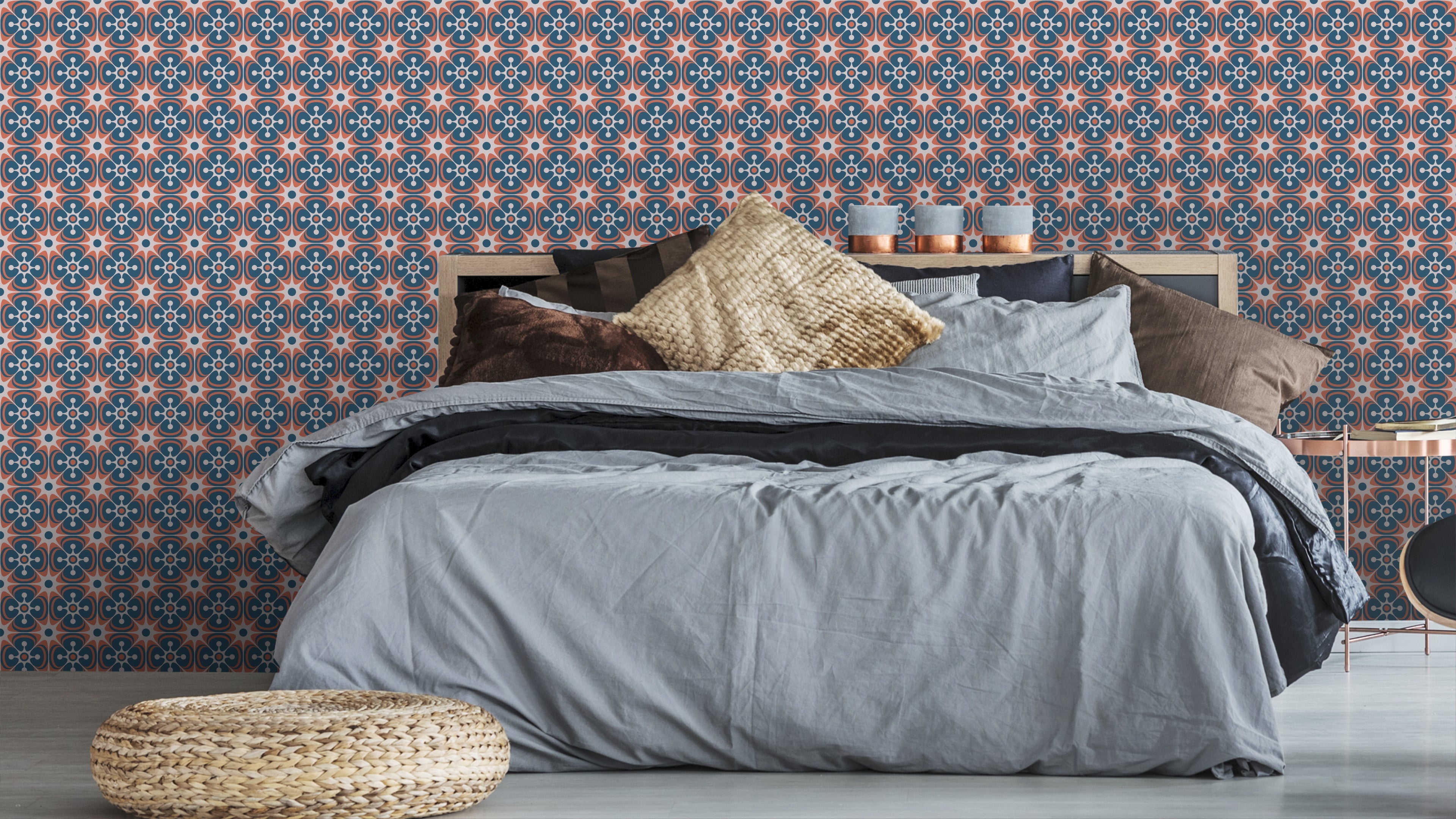 Tile Flowers - RednBlue