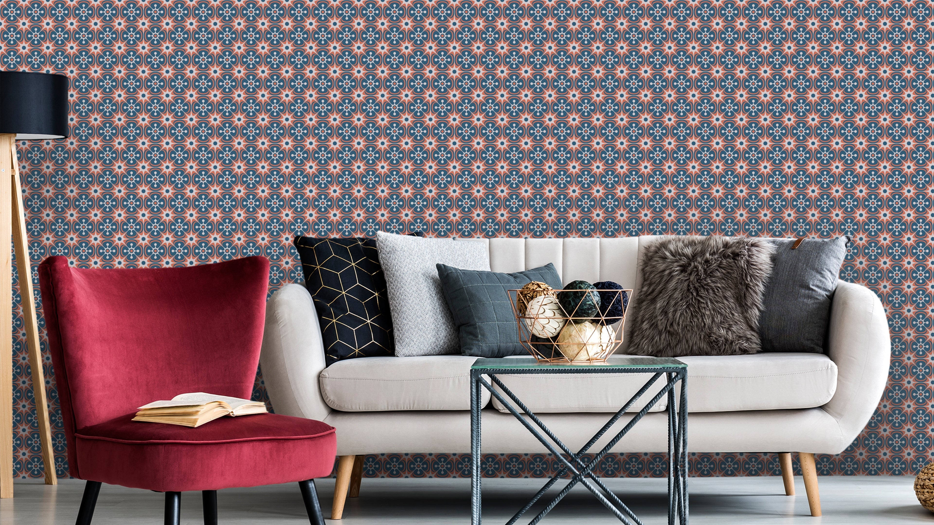 Tile Flowers - RednBlue