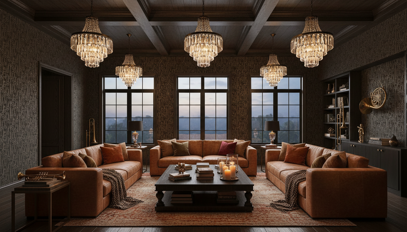 Curls - Tapet med art deco-inspirerade kurvor i brunt