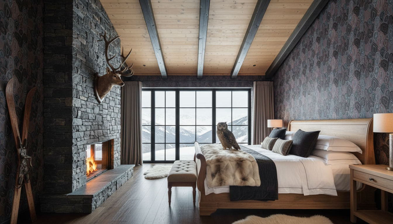 Agate Lava – Tapet med retro stormönster i varma bruna toner