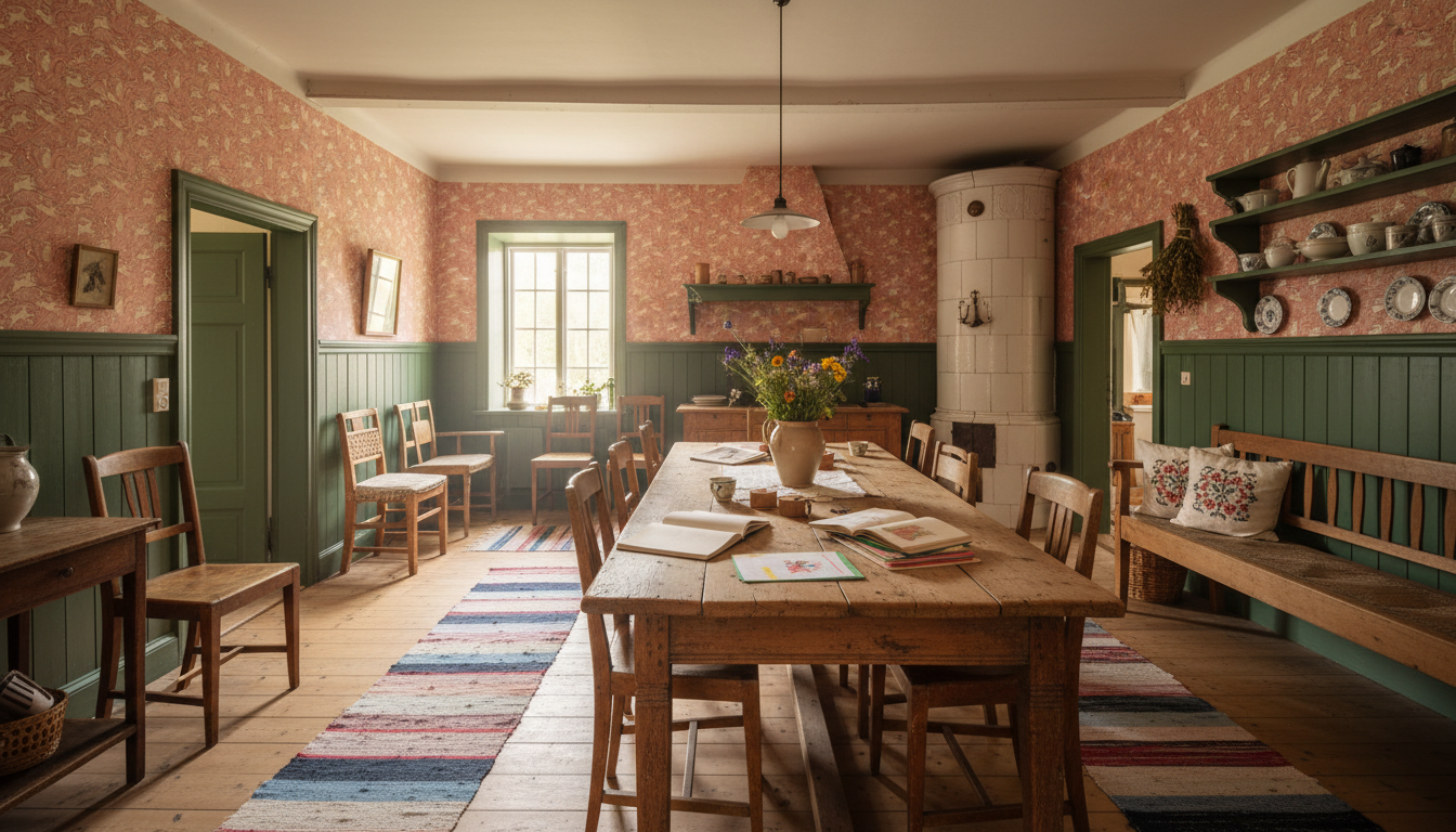 Celestial Sea Rabbit - half drop - Varm Rosa – Lekfull tapet med havskaniner i varm rosa