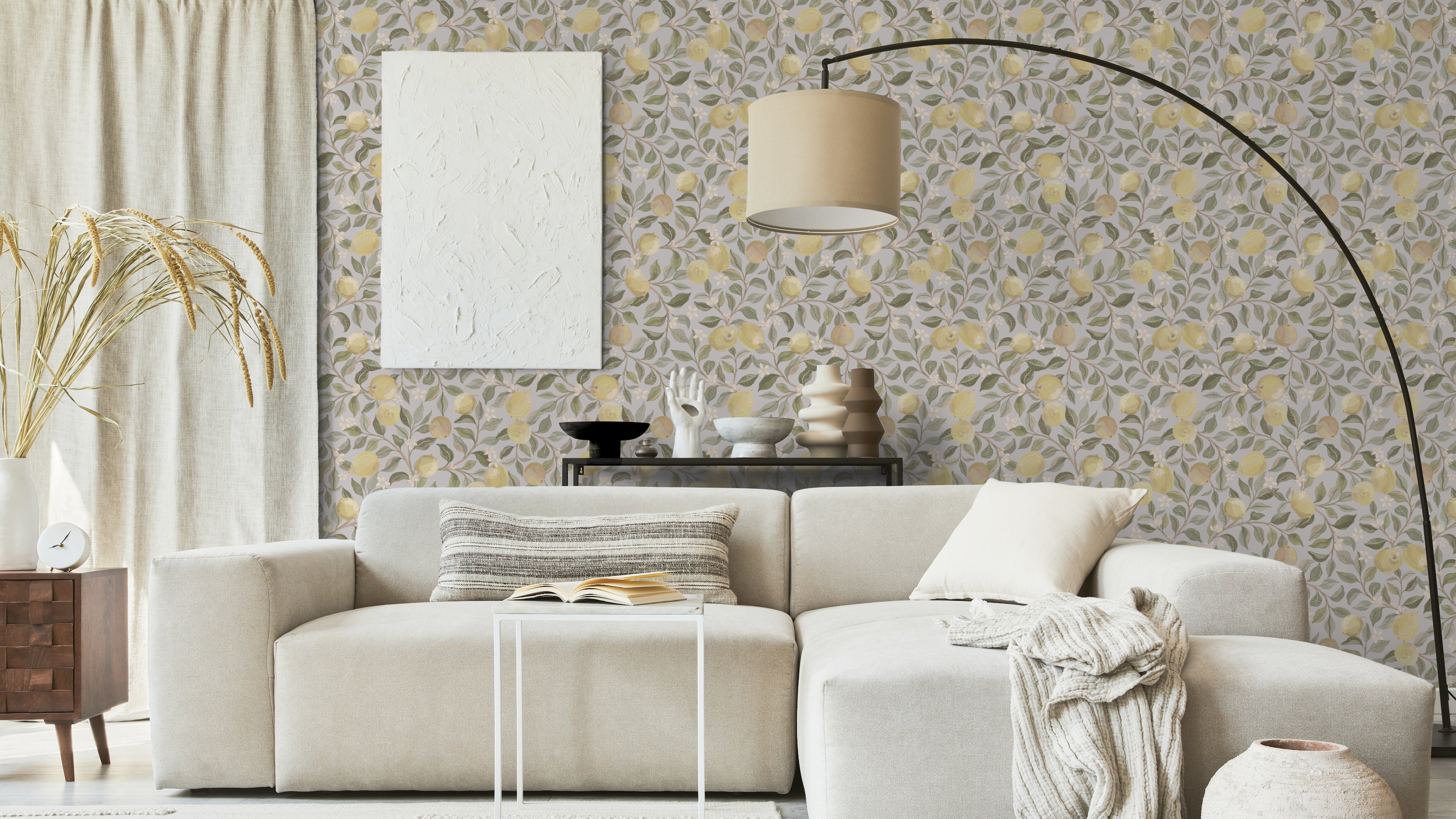 Reval Wallpaper Luscious Lemons - Light Blå – Fräsch citrontapet för ljusa hem – högkvalitativ tapet för en personlig och ...