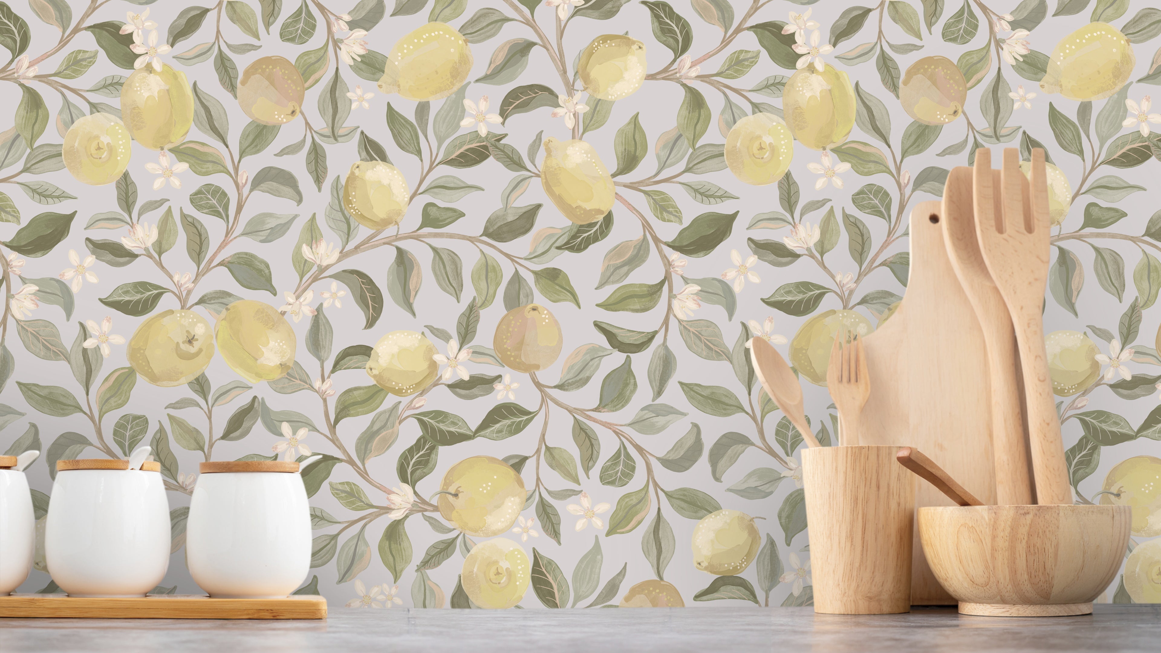 Reval Wallpaper Luscious Lemons - Light Blå – Fräsch citrontapet för ljusa hem – högkvalitativ tapet för en personlig och ...