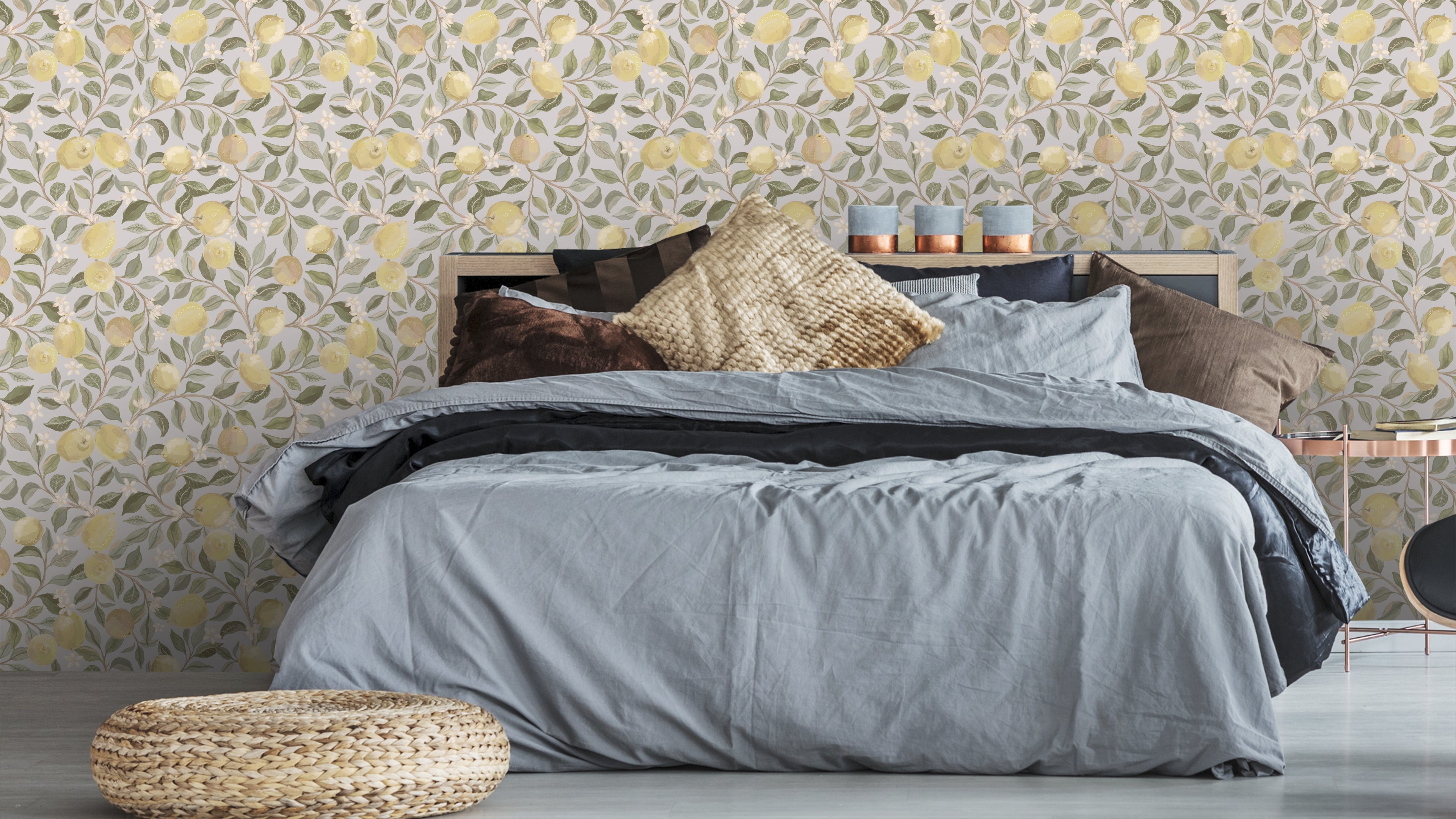 Reval Wallpaper Luscious Lemons - Light Blå – Fräsch citrontapet för ljusa hem – högkvalitativ tapet för en personlig och ...