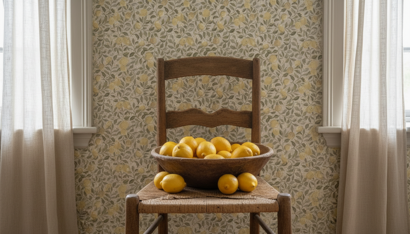 Reval Wallpaper Luscious Lemons - Light Blå – Fräsch citrontapet för ljusa hem – högkvalitativ tapet för en personlig och ...