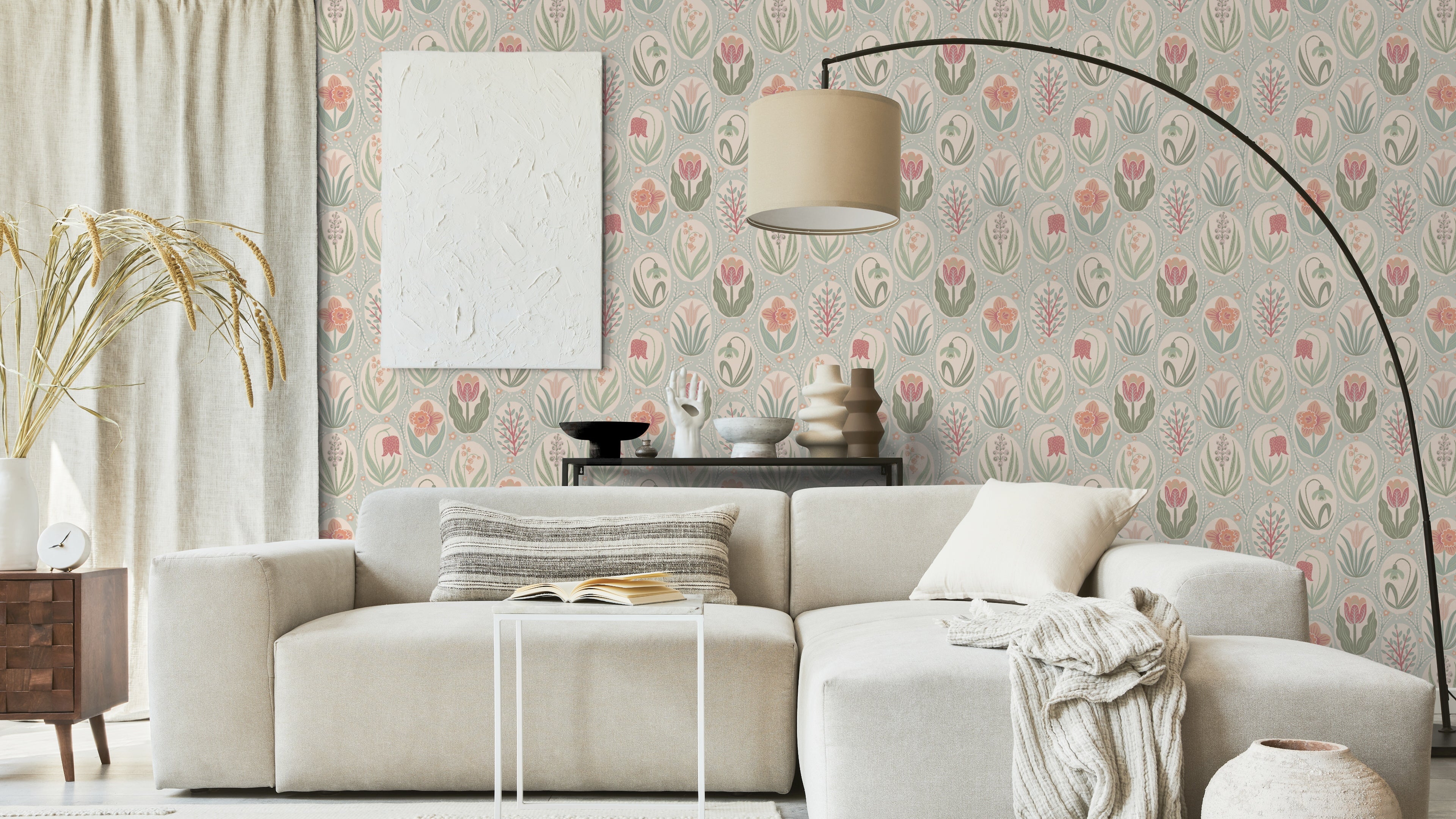 Vårrabatt Frost – Blommig tapet som skapar vårens fräschör