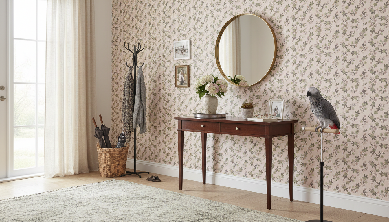 Hellebores - Blush - Tapet med julrosor i romantisk rosa