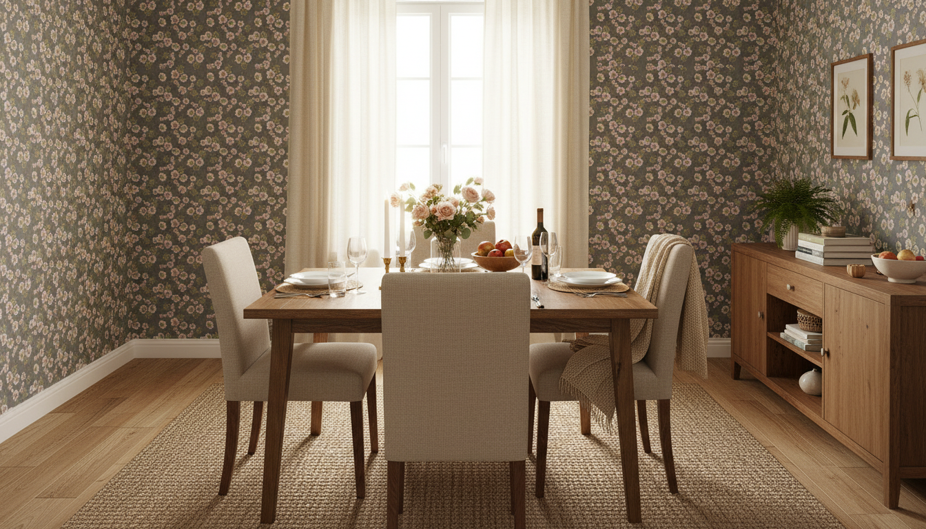 Hellebores - Slate - Tapet med julrosor i elegant grått