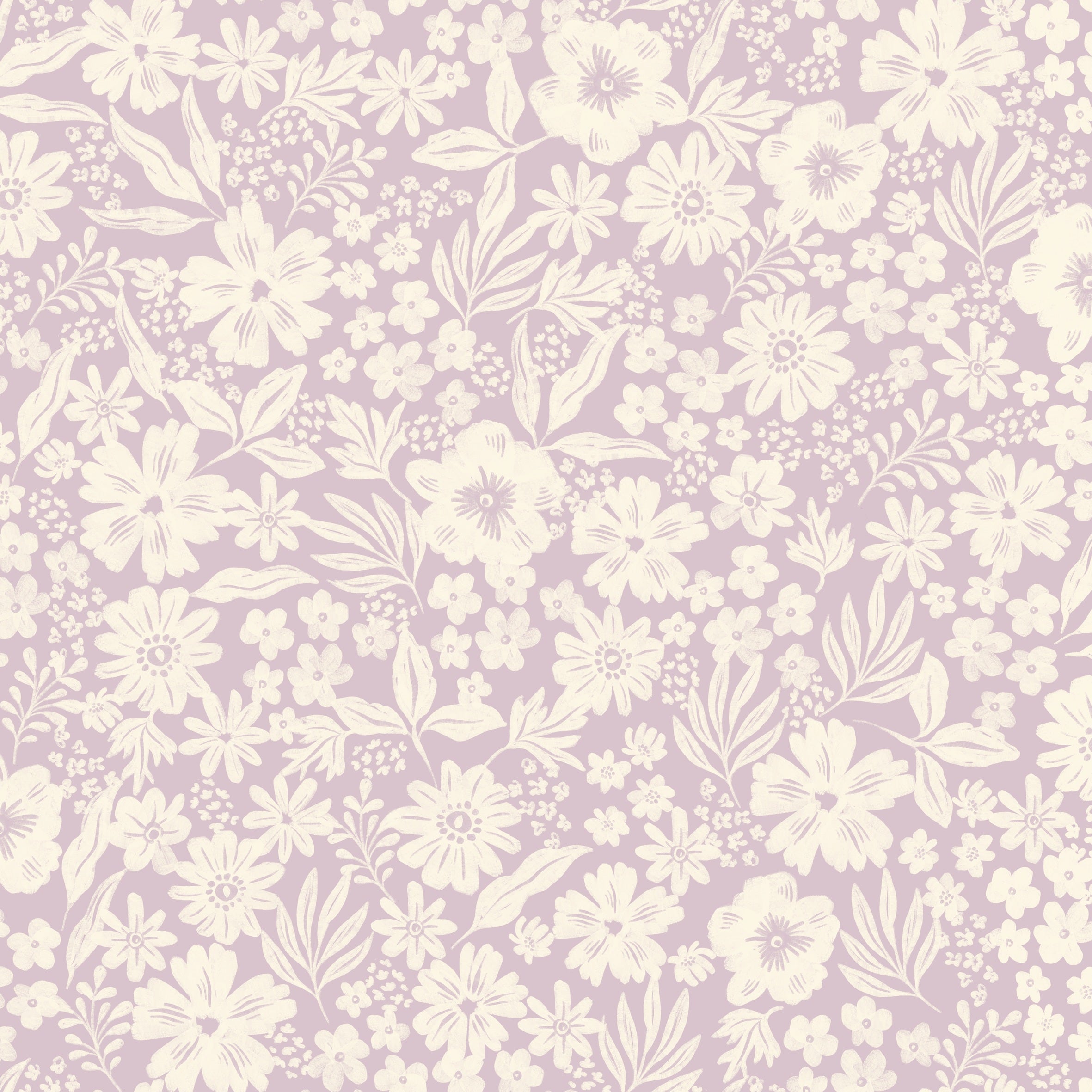 Reval Wallpaper Joanie - Half Drop - Lilac – Elegant tapet med romantiska blommor – högkvalitativ tapet för en personlig o...