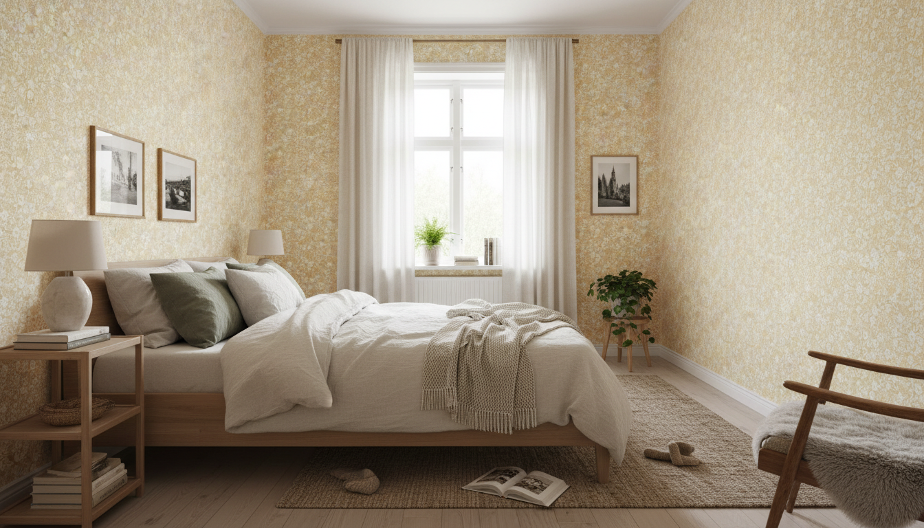 Joanie - Half Drop - Sunny – Solljus tapet med romantiska blommor