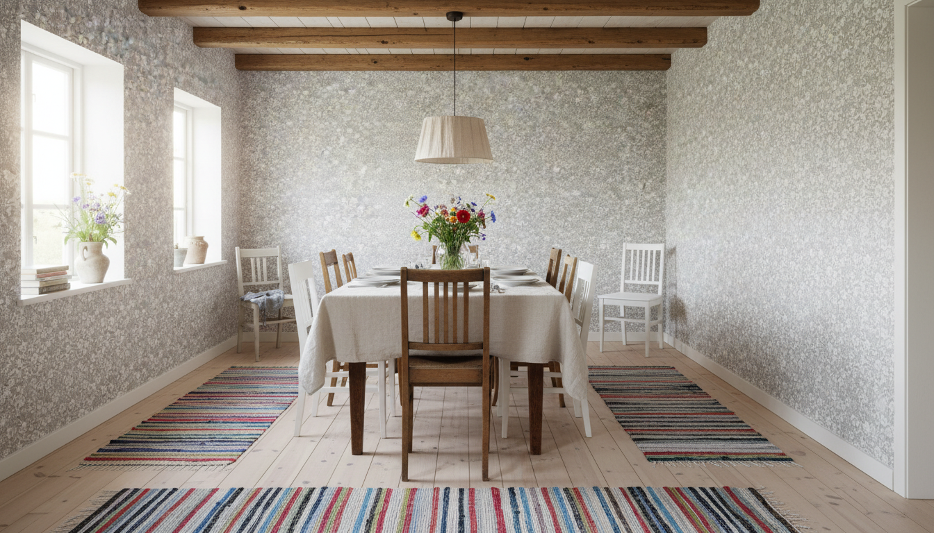 Joanie - Half Drop - White Ash – Elegant tapet med romantiska blommor