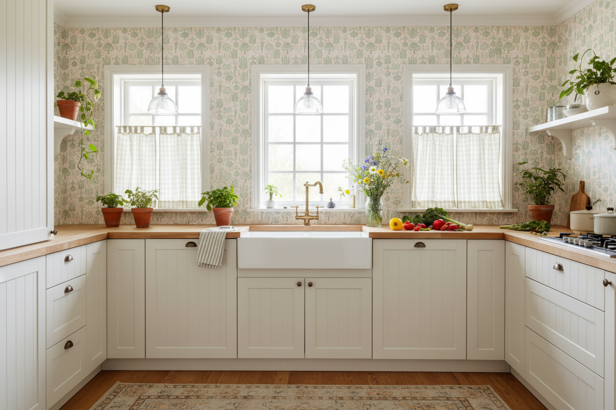 Reval Wallpaper Grönsaksgården - Salvia - Kökstapet med grönsaker – högkvalitativ tapet för en personlig och harmonisk vägg