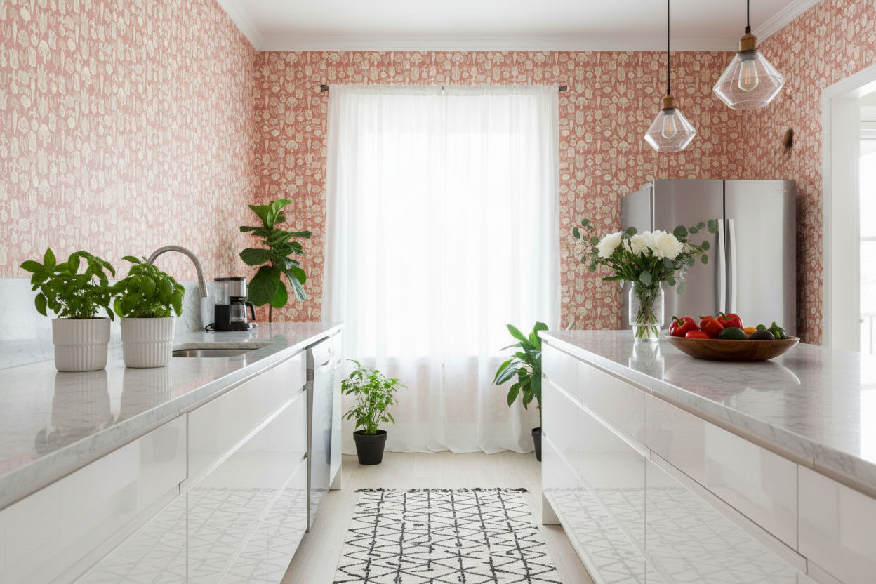 Reval Wallpaper Grönsaksgården - Jord - Kökstapet med grönsaker – högkvalitativ tapet för en personlig och harmonisk vägg