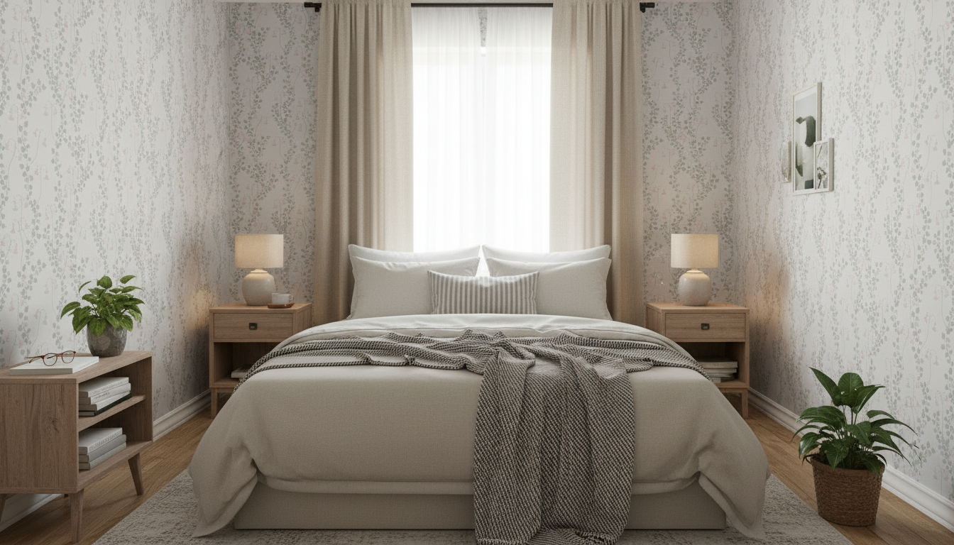 Linnea Borealis - Mild - Klassisk svensk blomstertapet i grå ton