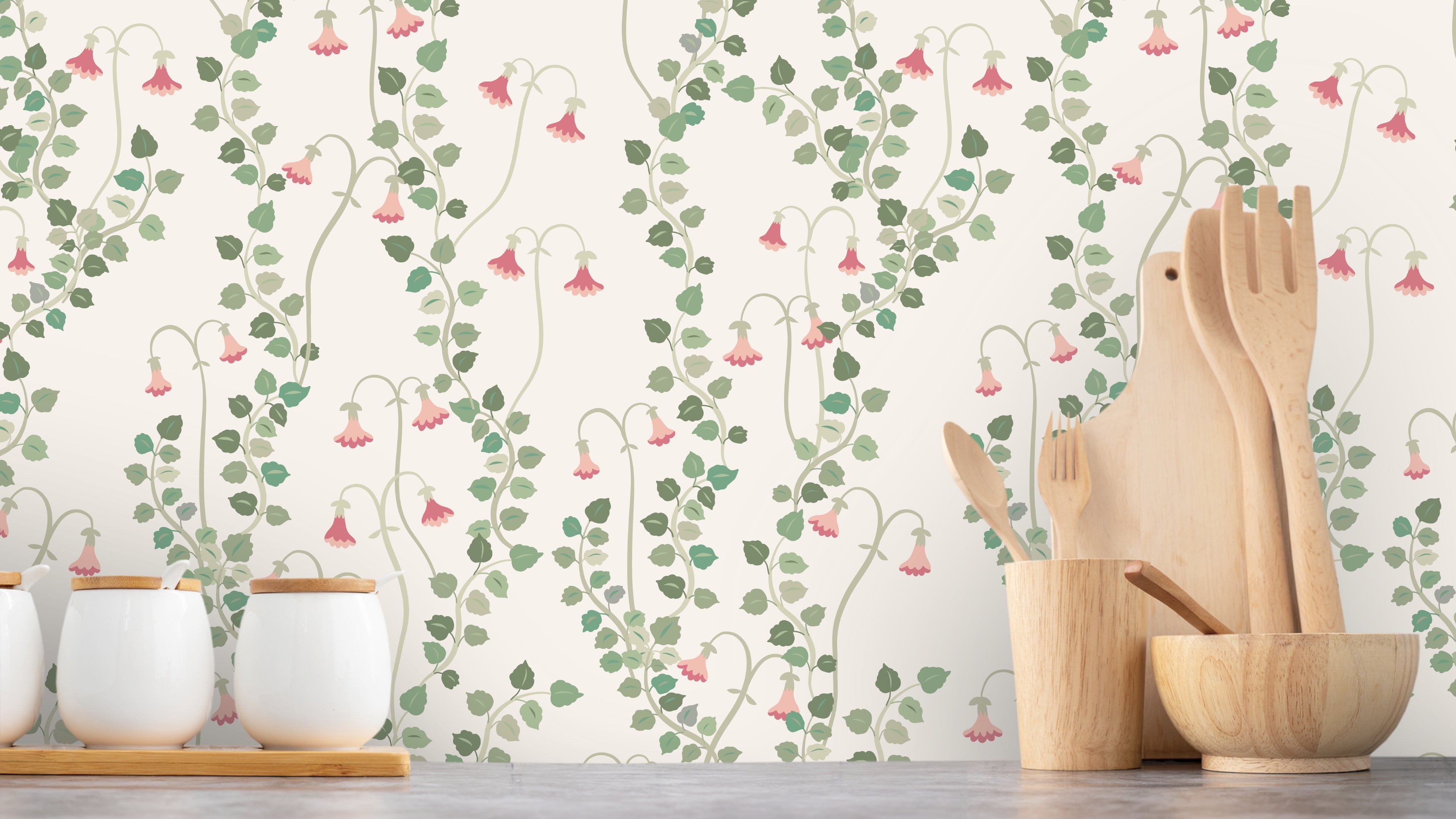 Linnea Borealis - Planta - Klassisk svensk blomstertapet med småländsk landskapsblomma