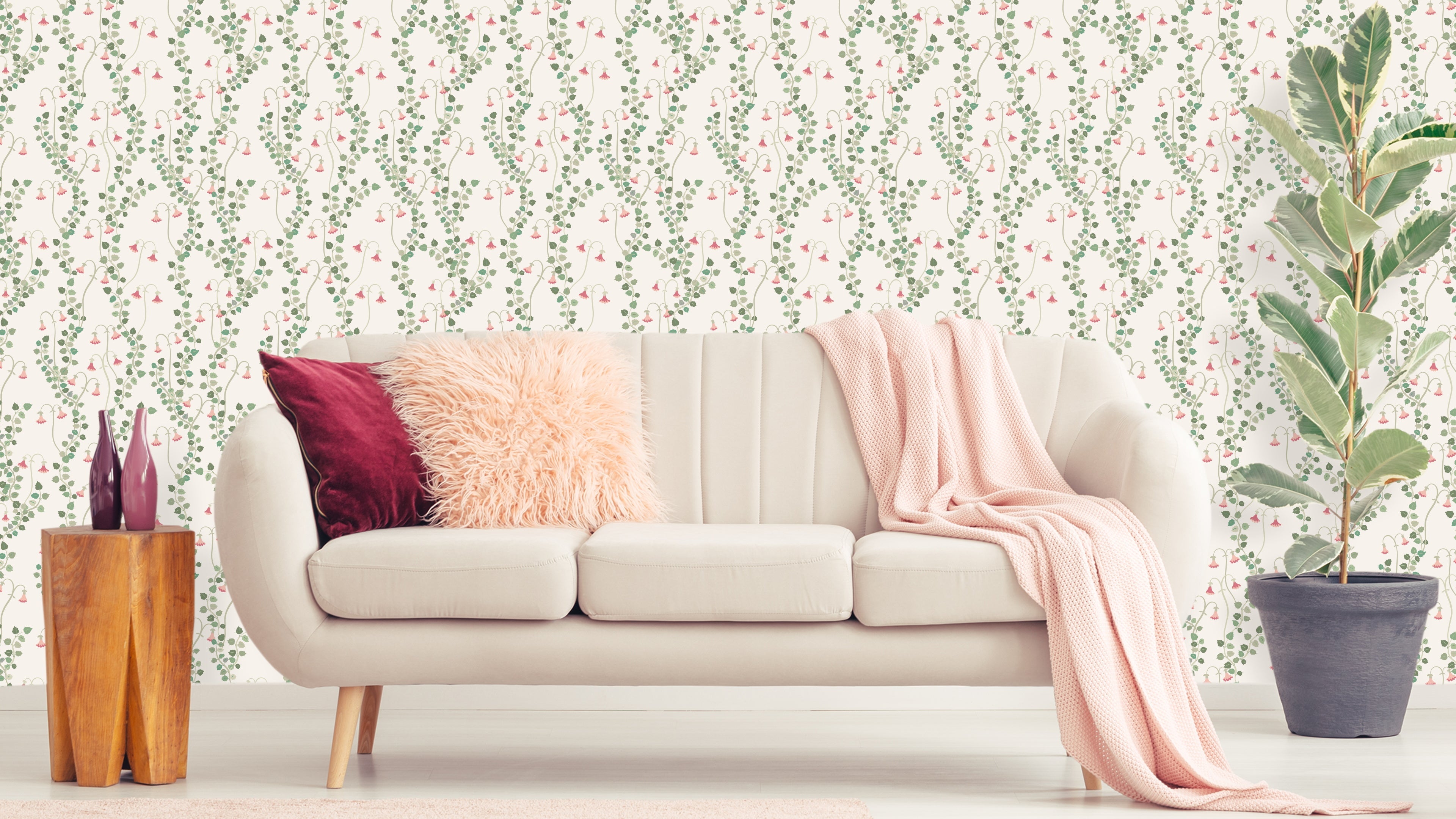 Linnea Borealis - Planta - Klassisk svensk blomstertapet med småländsk landskapsblomma