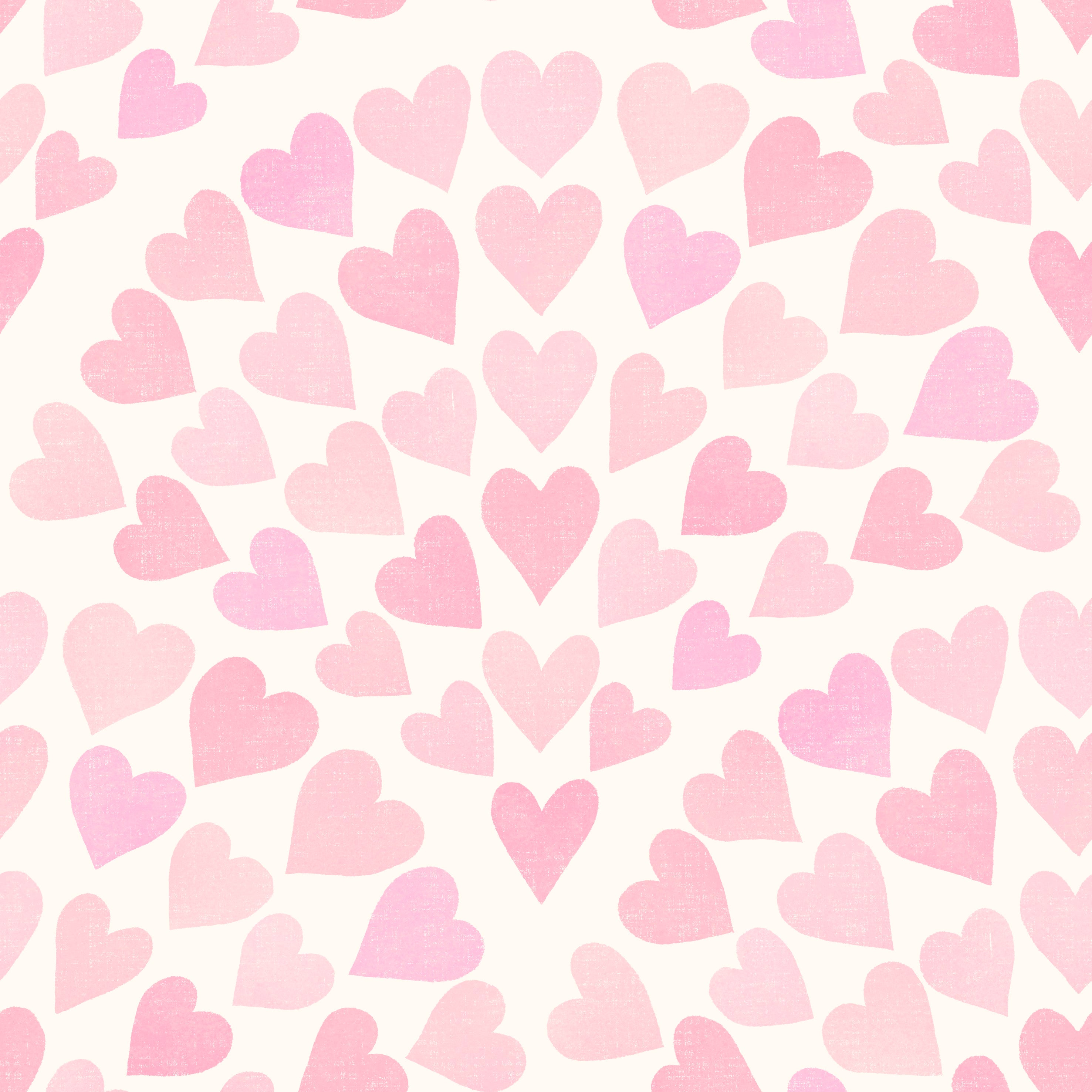 Scallop Hearts - Rosa - Romantisk tapet med hjärtmotiv i pastellfärger