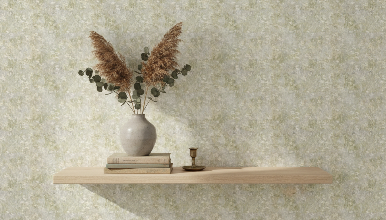 Endless summer - Morning mist – Beige-grå blommig tapet