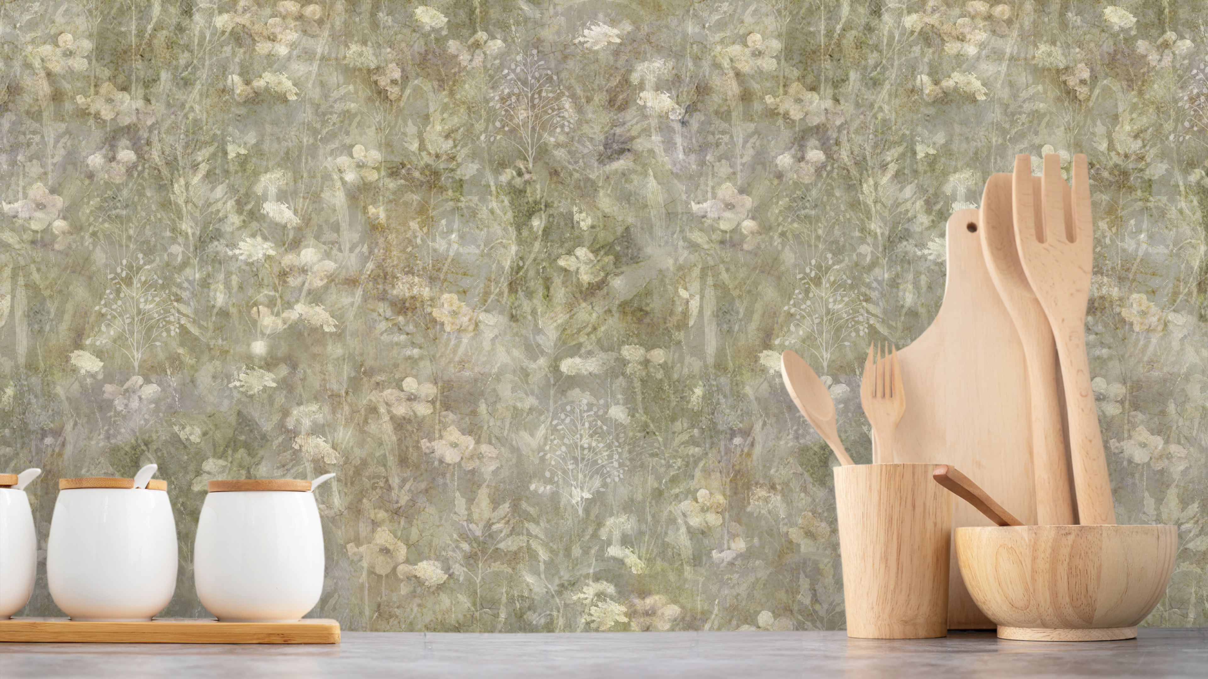 Reval Wallpaper Endless summer - Early dawn – Beige blommig tapet – högkvalitativ tapet för en personlig och harmonisk vägg