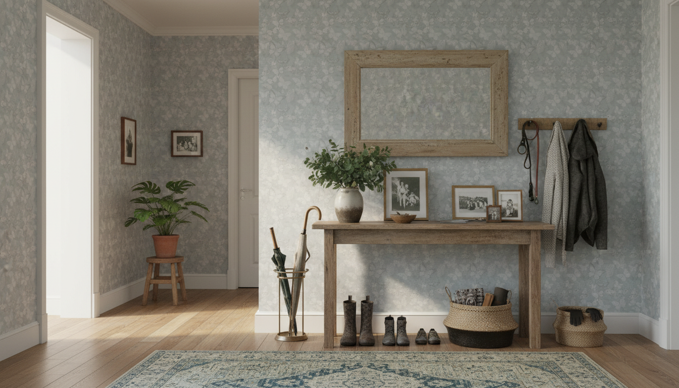 Mariposa - Regntunga moln - Fjärilstapet i akvarell med melerad bakgrund