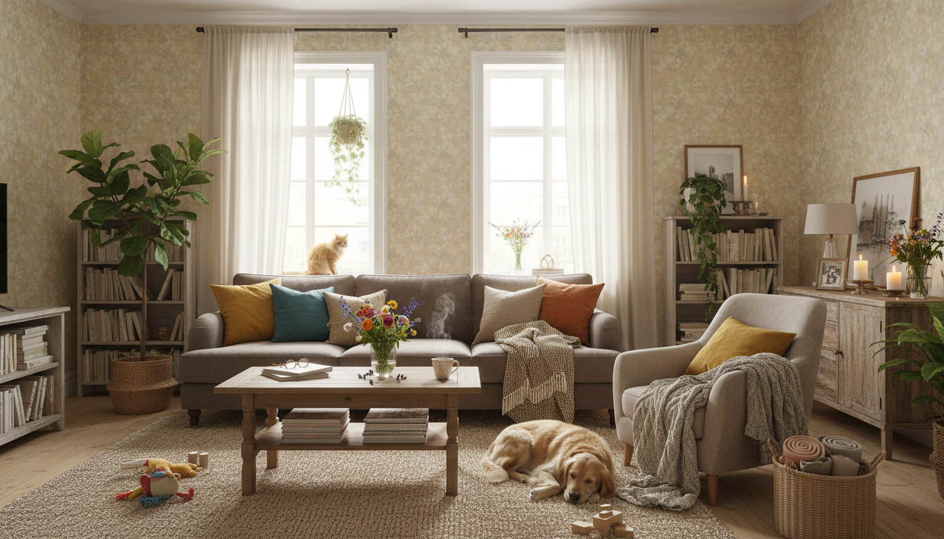 Mariposa - Wheat - Fjärilstapet i akvarell