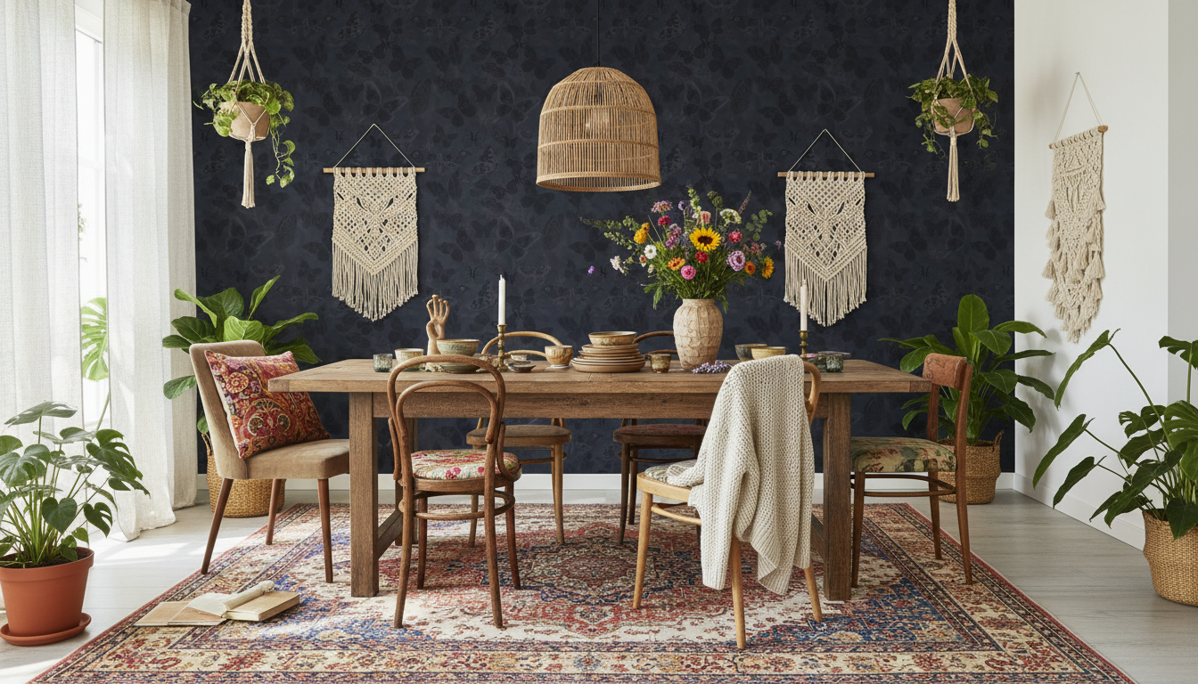 Mariposa - Charcoal - tapet med fjärilar mot mörk bakgrund