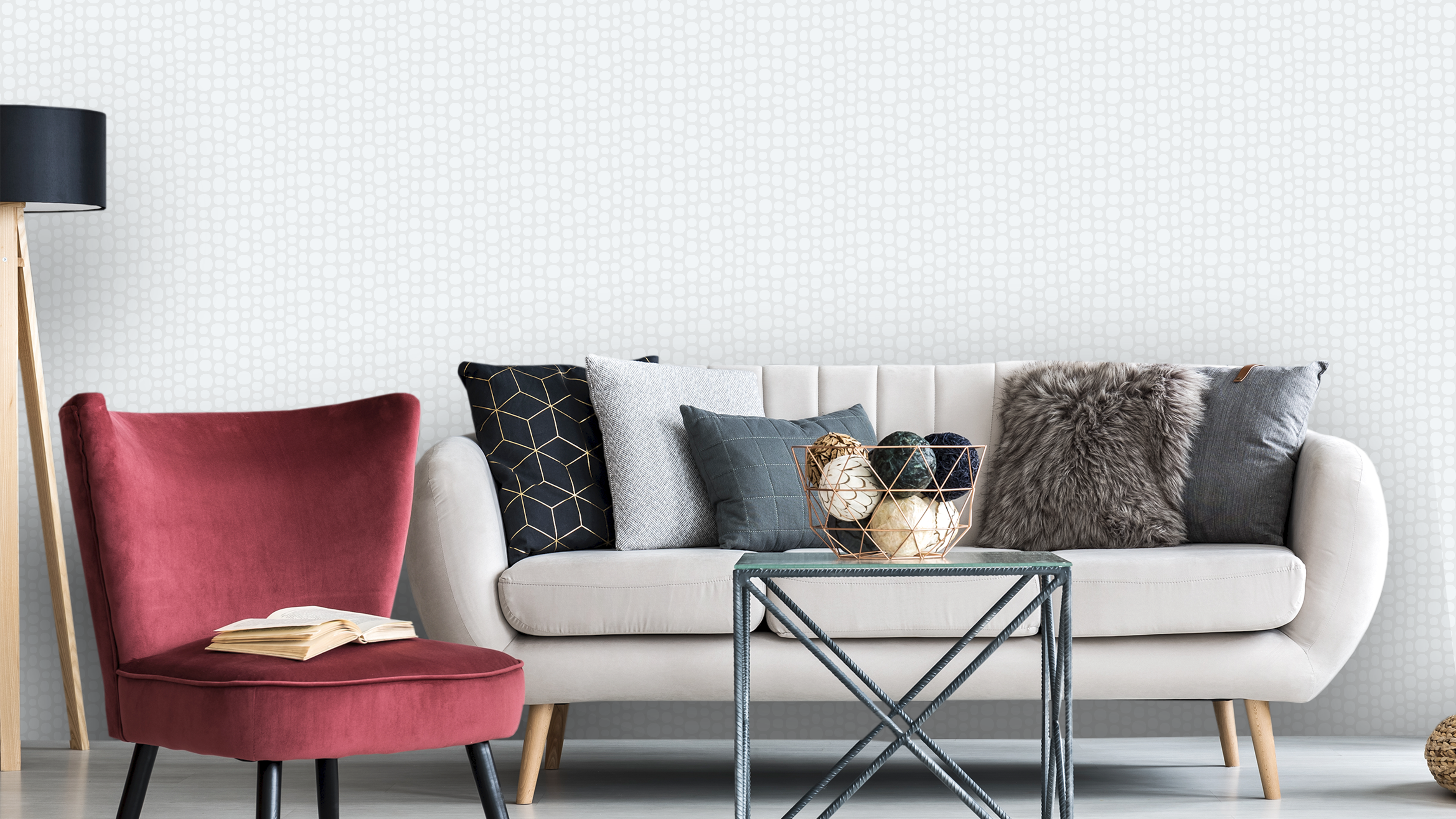 Prickodil - Cold - Asymmetrisk retrotapet med oregelbundna prickar