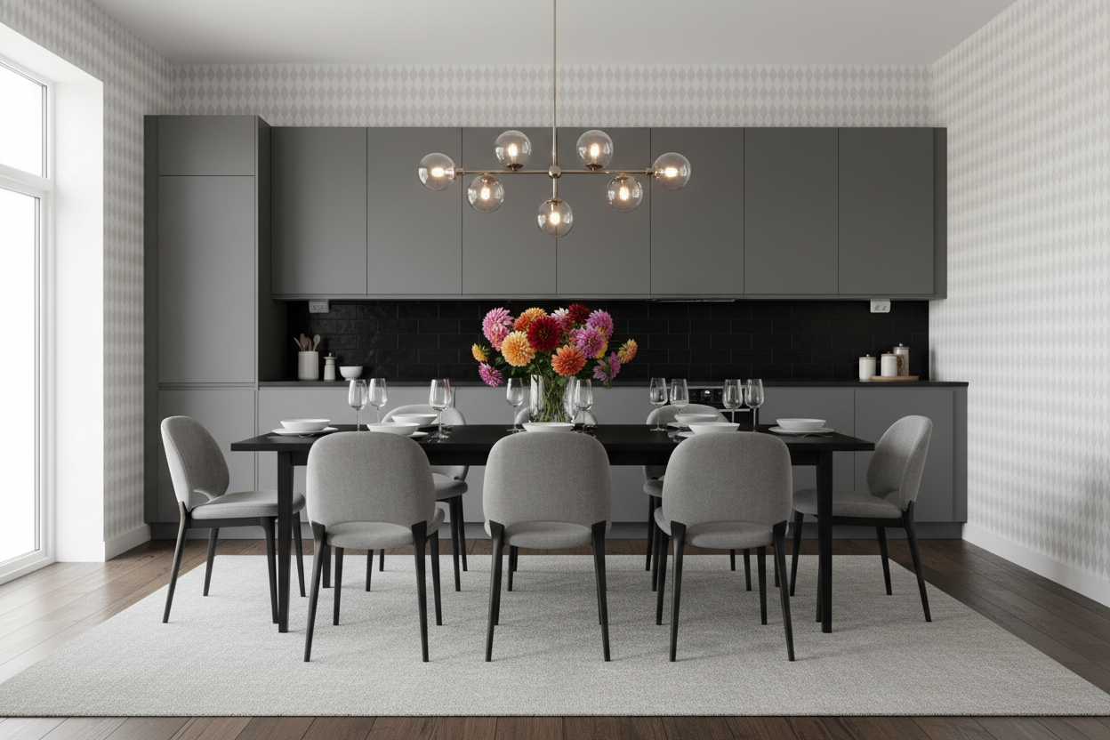 Wavy Diamond - Pearl – Geometrisk tapet med retrokänsla